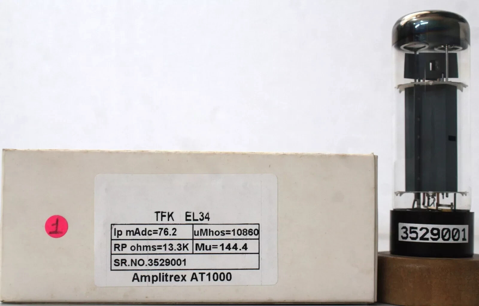 Telefunken EL34 6CA7 OO Getter Very Rare Amplitrex Tested 1 Pc