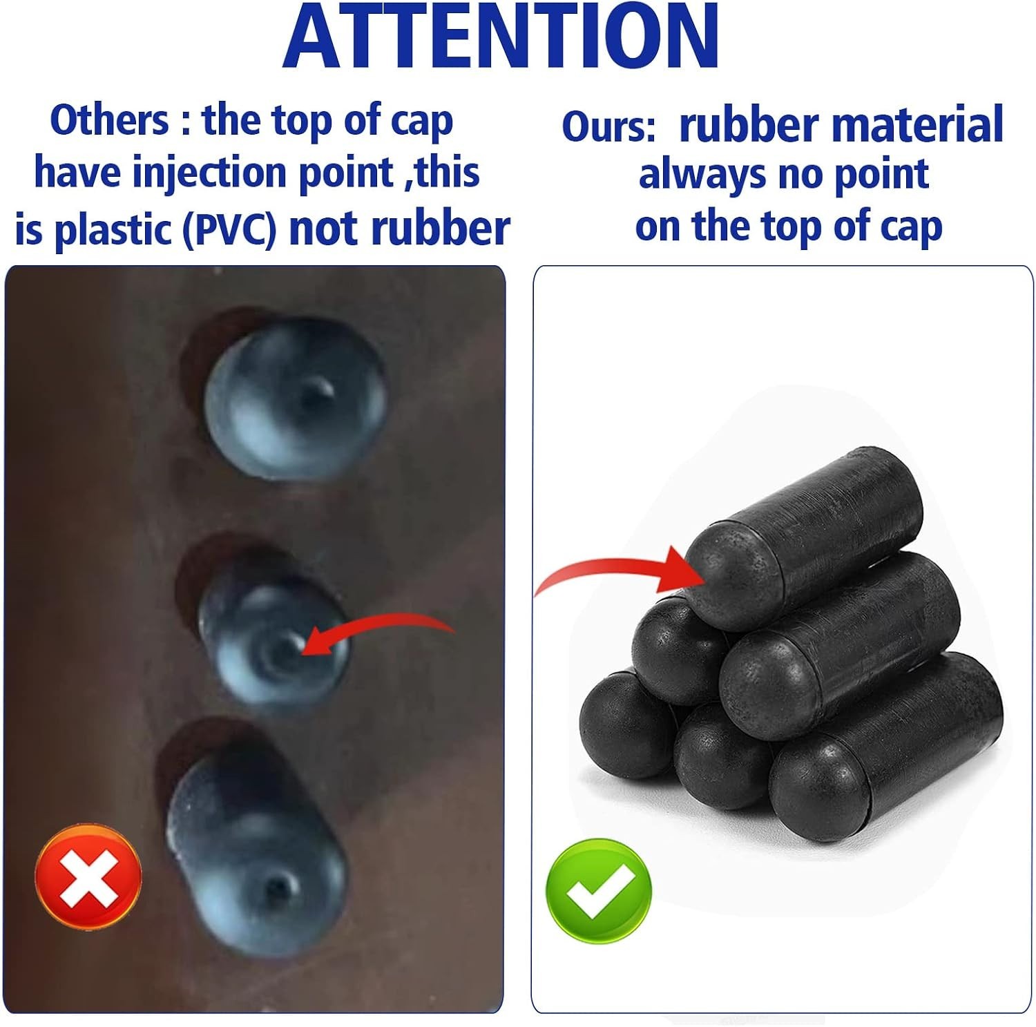 Versatile 110 PCS Rubber Vacuum Caps – Twist-on Closure, 9 Size Options