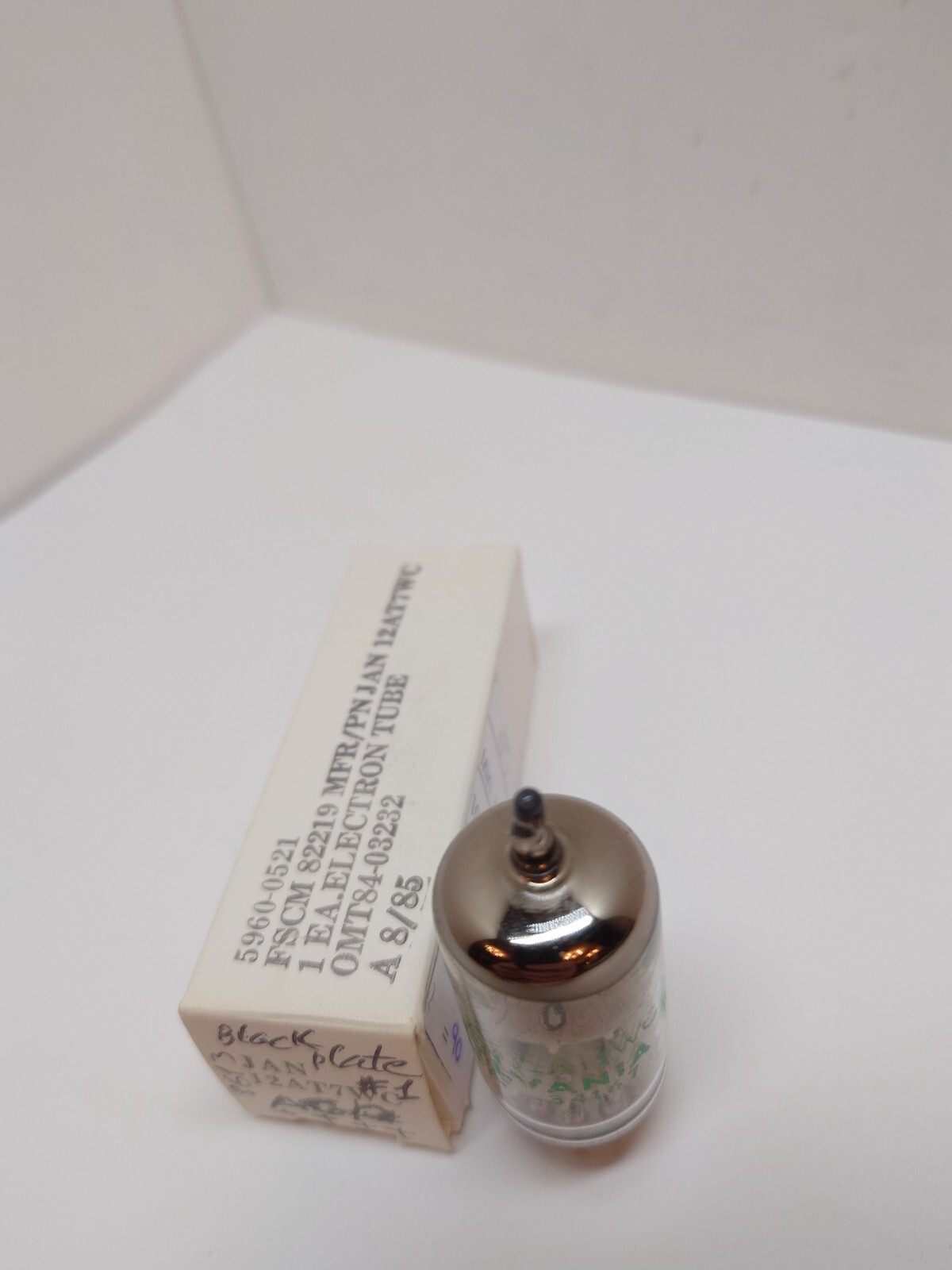 NOS NIB Lot of 1 Sylvania 12AT7WC TV-7 Tested VACUUM TUBE O-Getter Black Plate