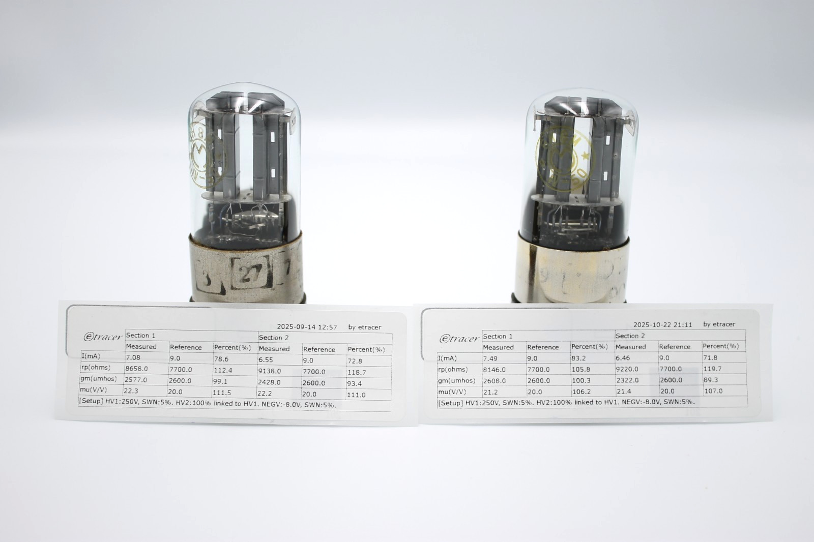 RARE Matched Pair 6N8M/6N8S/6SN7/1578/ECC32.MELZ.Etracer Tested.IV,IV-1950′.