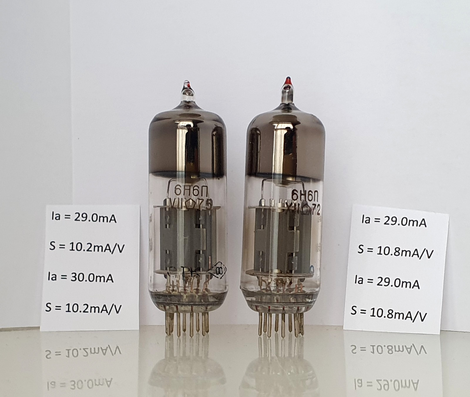 2 x 6N6P Nevz MATCHED PAIR RED-TIP 70s TUBES MILITARY GOLD GRID NEW