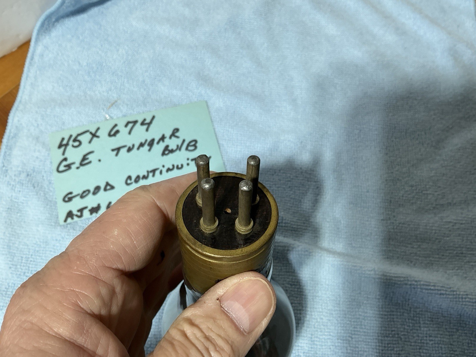 TENNIS BALL TUNGAR TUBE BULB 45X674 Rectifier Brass Base General Electric RARE
