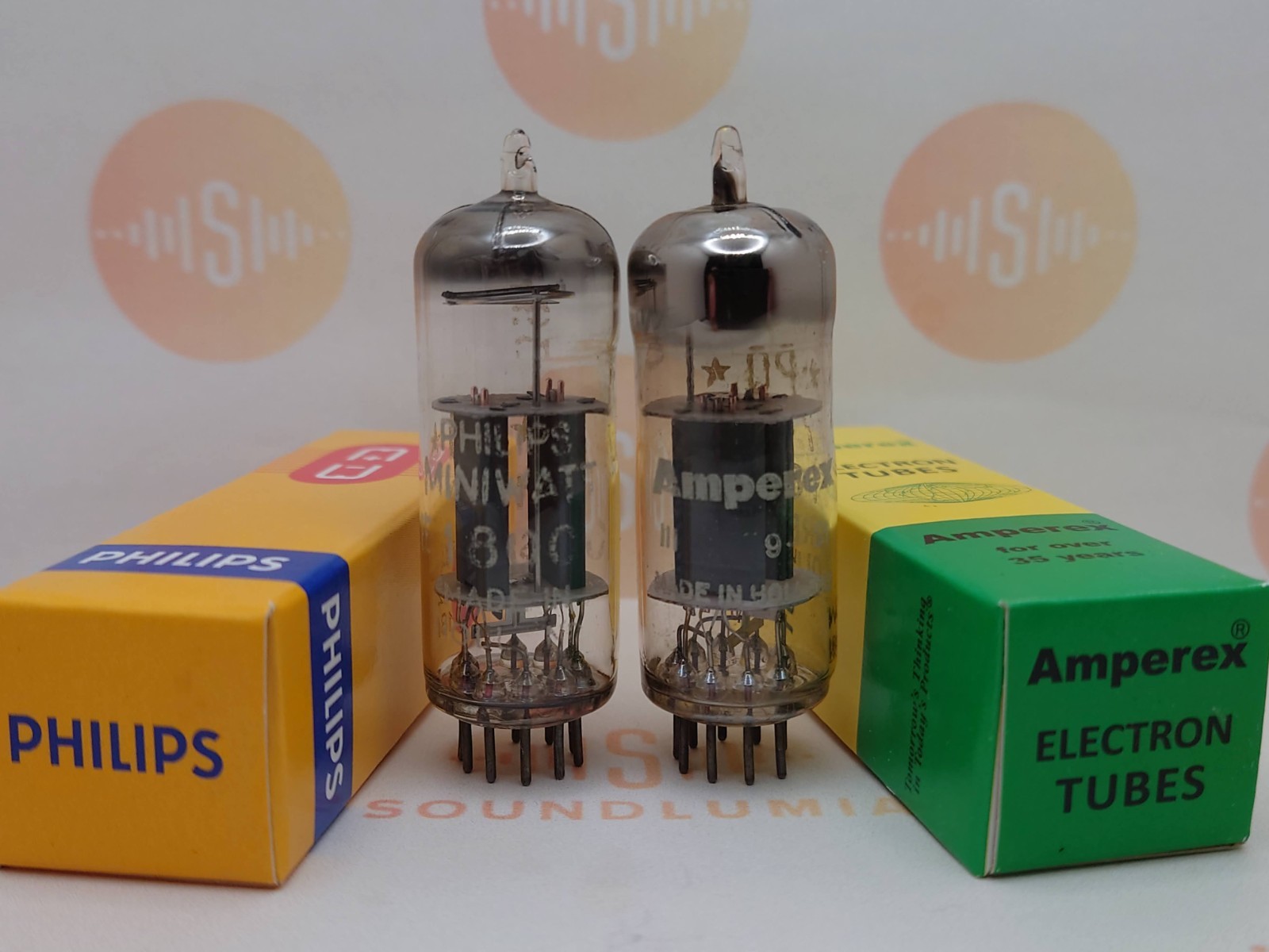 2x Philips E180CC D-getter Pinched Waist- SQ+PQ Labels – Heerlen ’58 IV2 -Strong