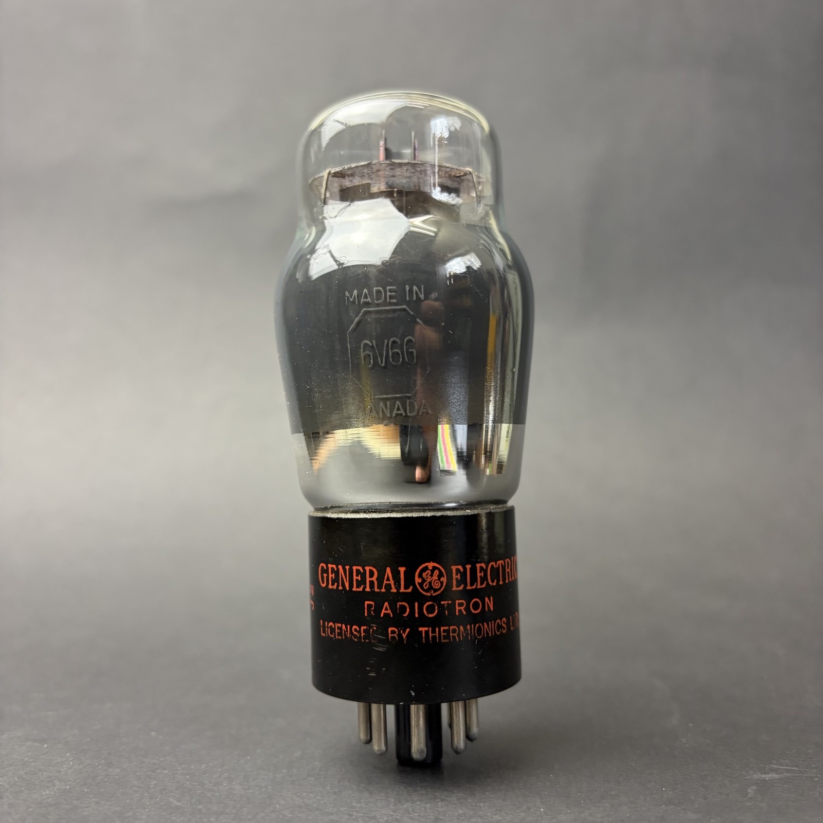 6V6G GE Tube Globe Smoked Glass TV7 Test NOS GEV-11