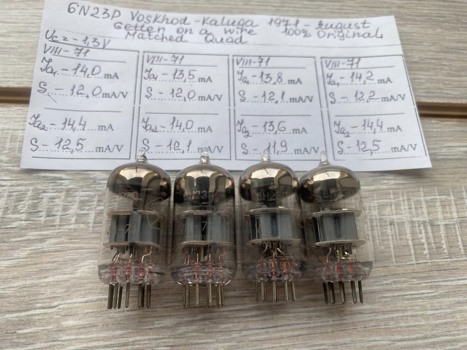 6N23P VOSKHOD MATHED QUAD getter on a wire gold grid NEW SAME DATE 8-1971 /6922