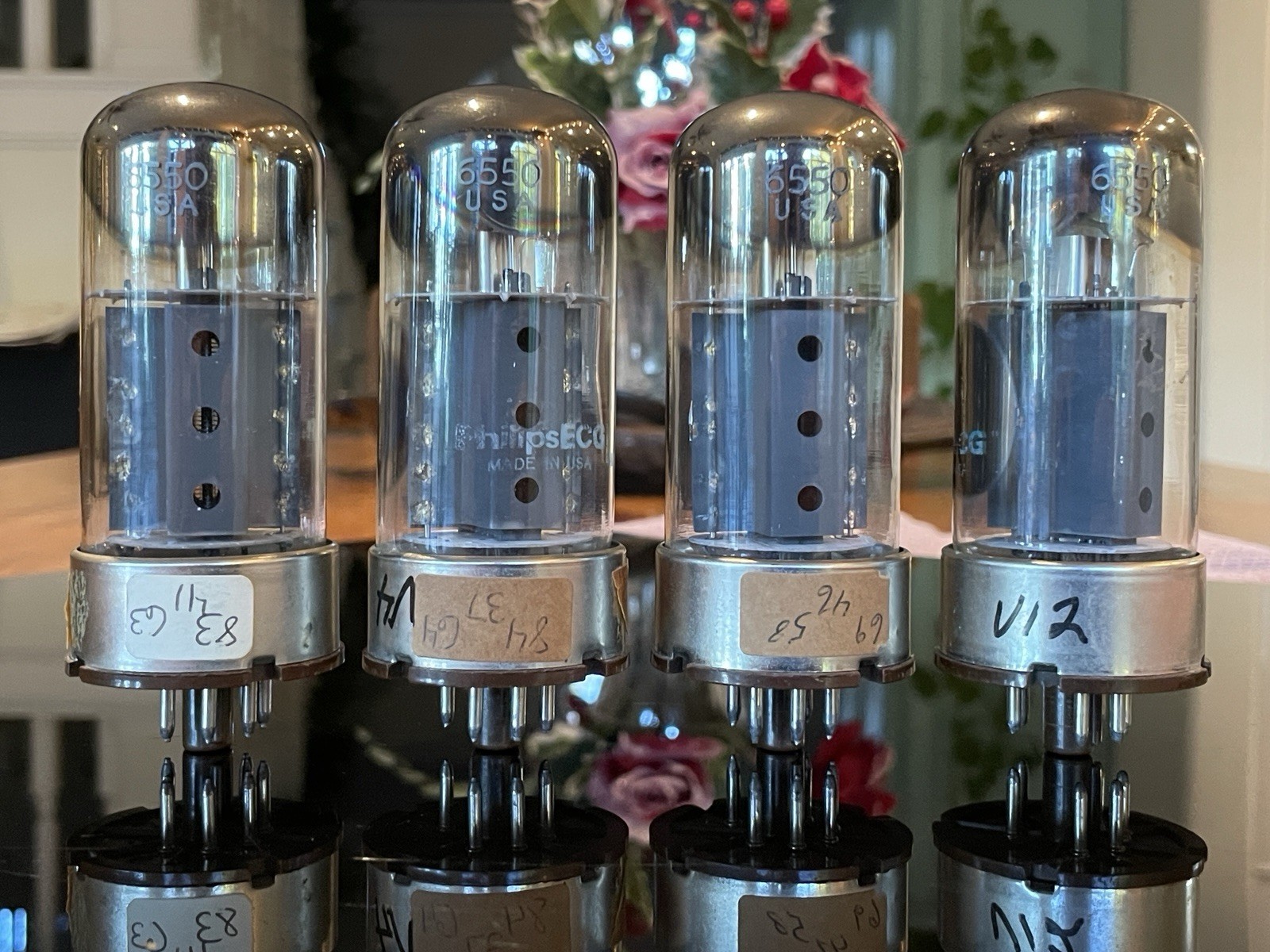 Quad Philips ECG 6550 USA Made Vacuum Tubes – Hickok TV7 Tested