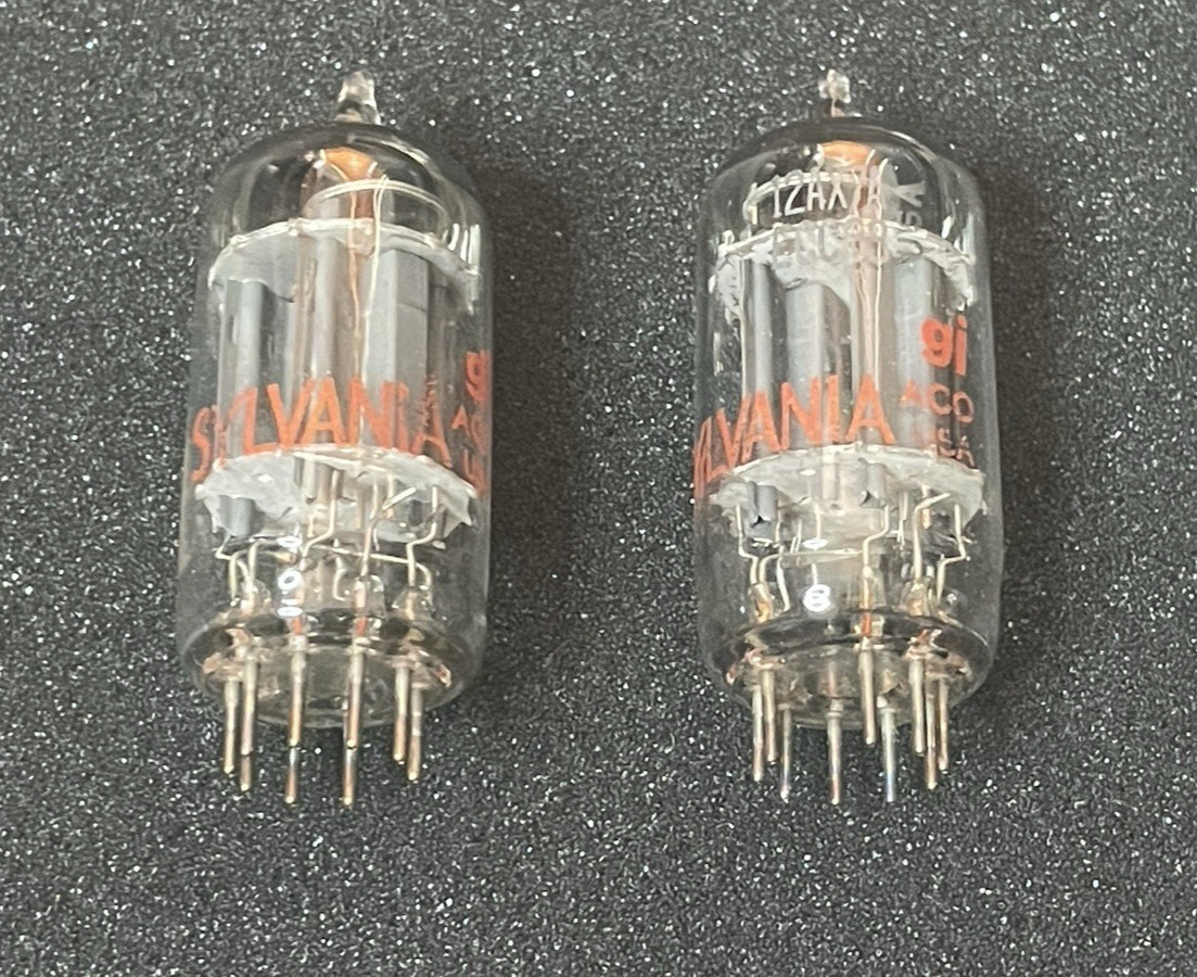 SYLVANIA 12AX7A ECC83 MATCHED PAIR – TEST NOS – USA
