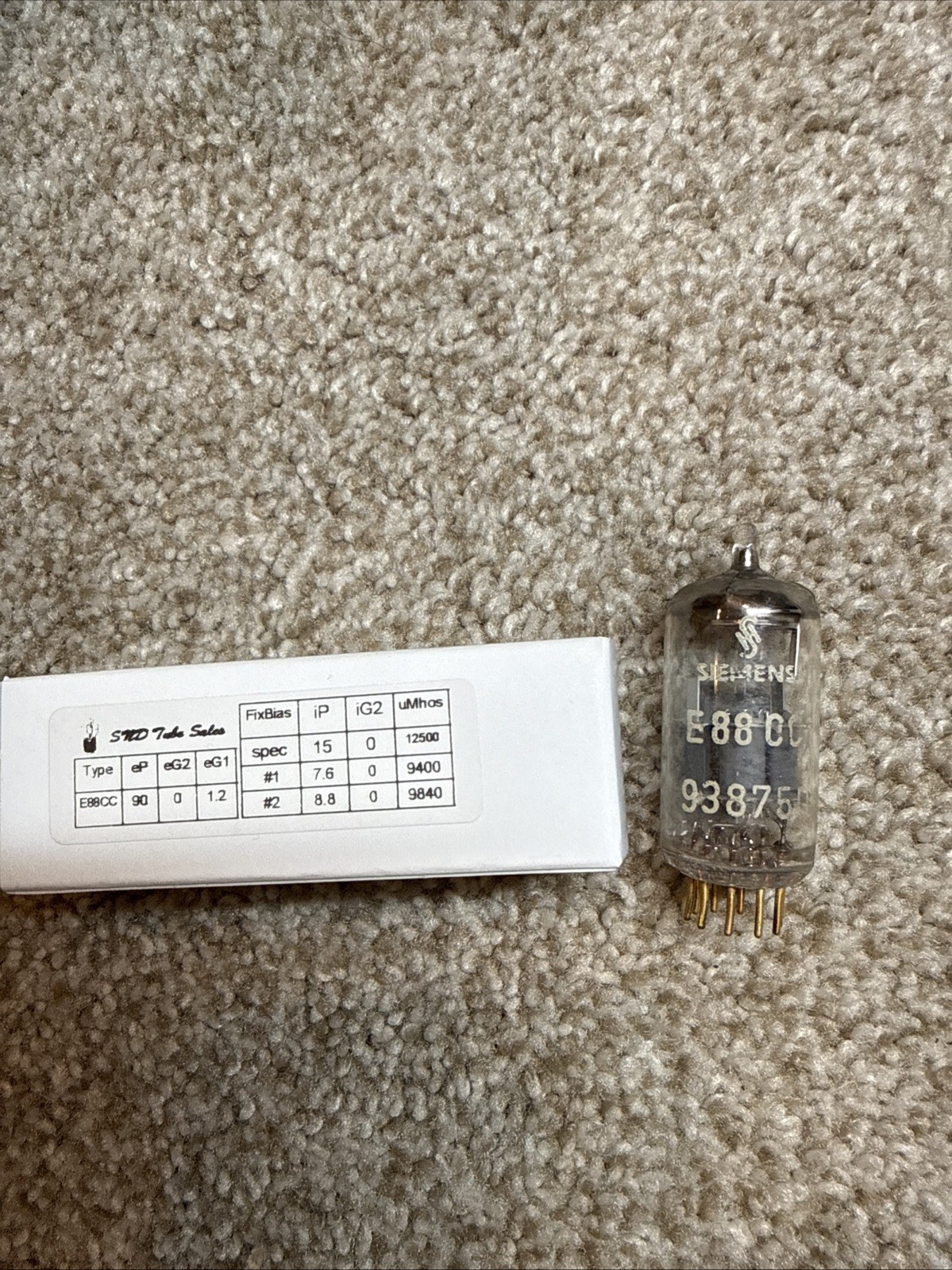 Siemens e88CC 6922 Cca 6DJ8 Gold Pin Tested Strong One Tube Price