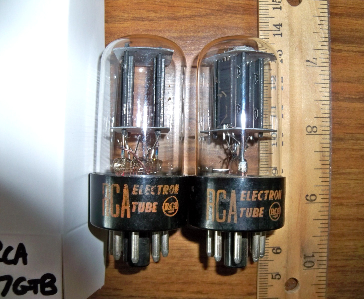 2 Strong Matched RCA Black Plate Bottom D Getter 6SN7GTB Tubes #2