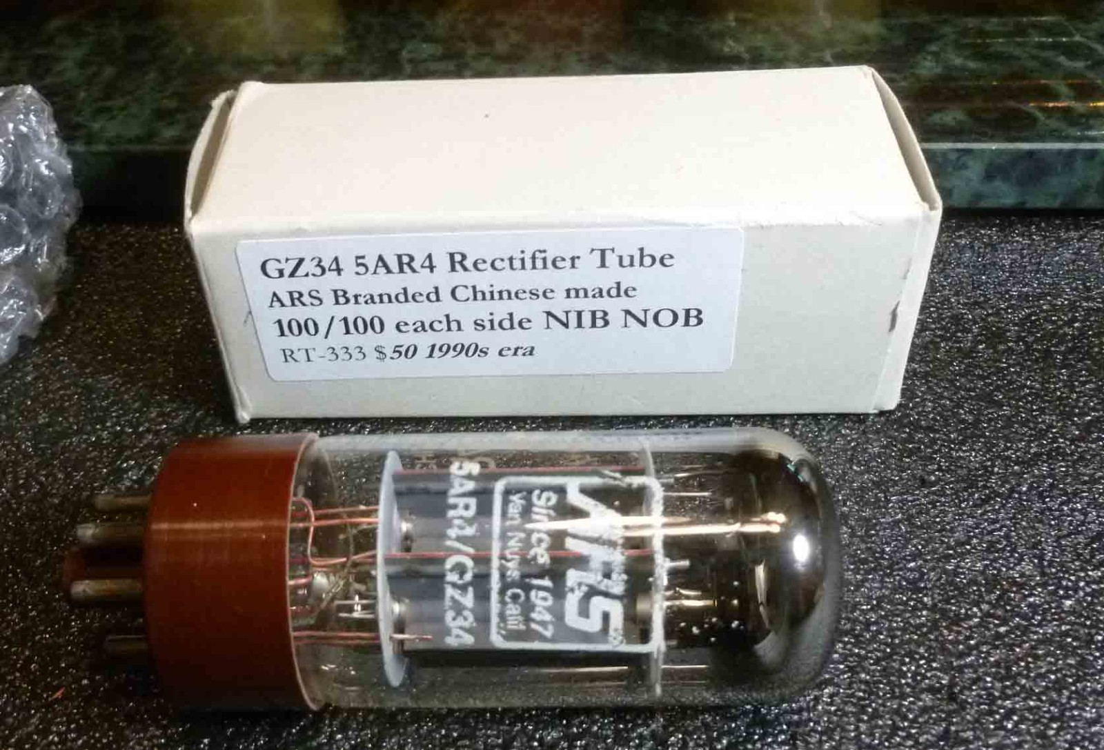 ARS 5AR4/GZ34 Grey plate rectifier tube 100 each side NIB NOS!