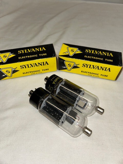2 Sylvania 6CD6GA Audio Radio Tubes True Matched Pair ~ NOS Tested Strong!