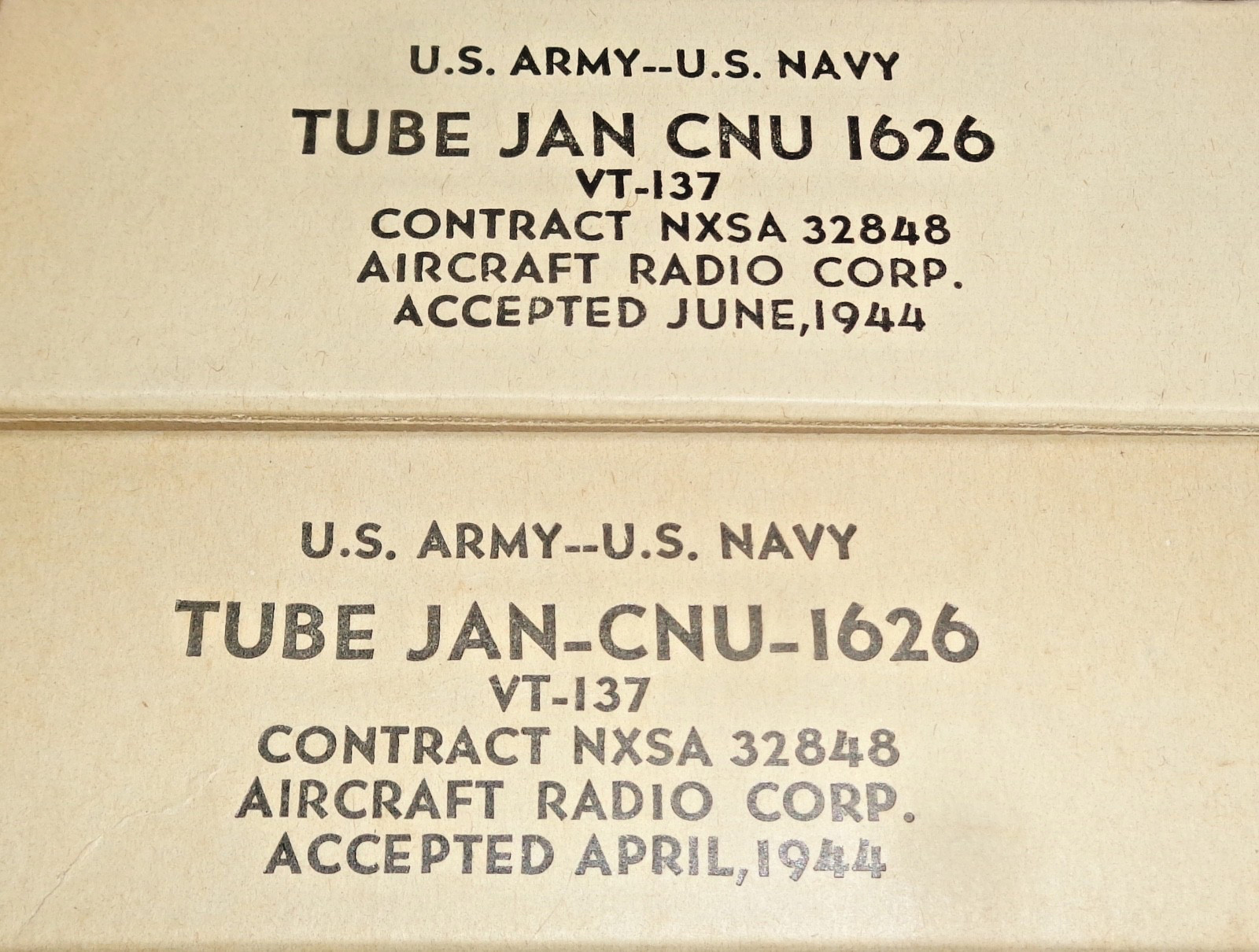 2 NOS National Union JAN CNU 1626 VT-137 Vacuum Tubes – Triodes for DARLING Amps