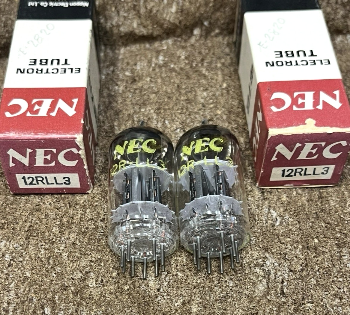 V- RARE NOS NIB PERFECT MATCH PAIR 12RLL3 12AT7 12AV7 ECC81 TUBES TRIPLE PLATES