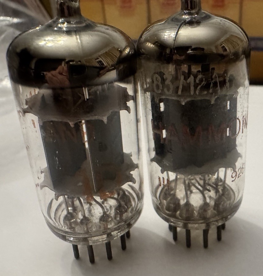 Matched Pair Amperex ECC83 12AX7 & 7025 Hammond Musical Grails Rare Δ9E Δ3C 161