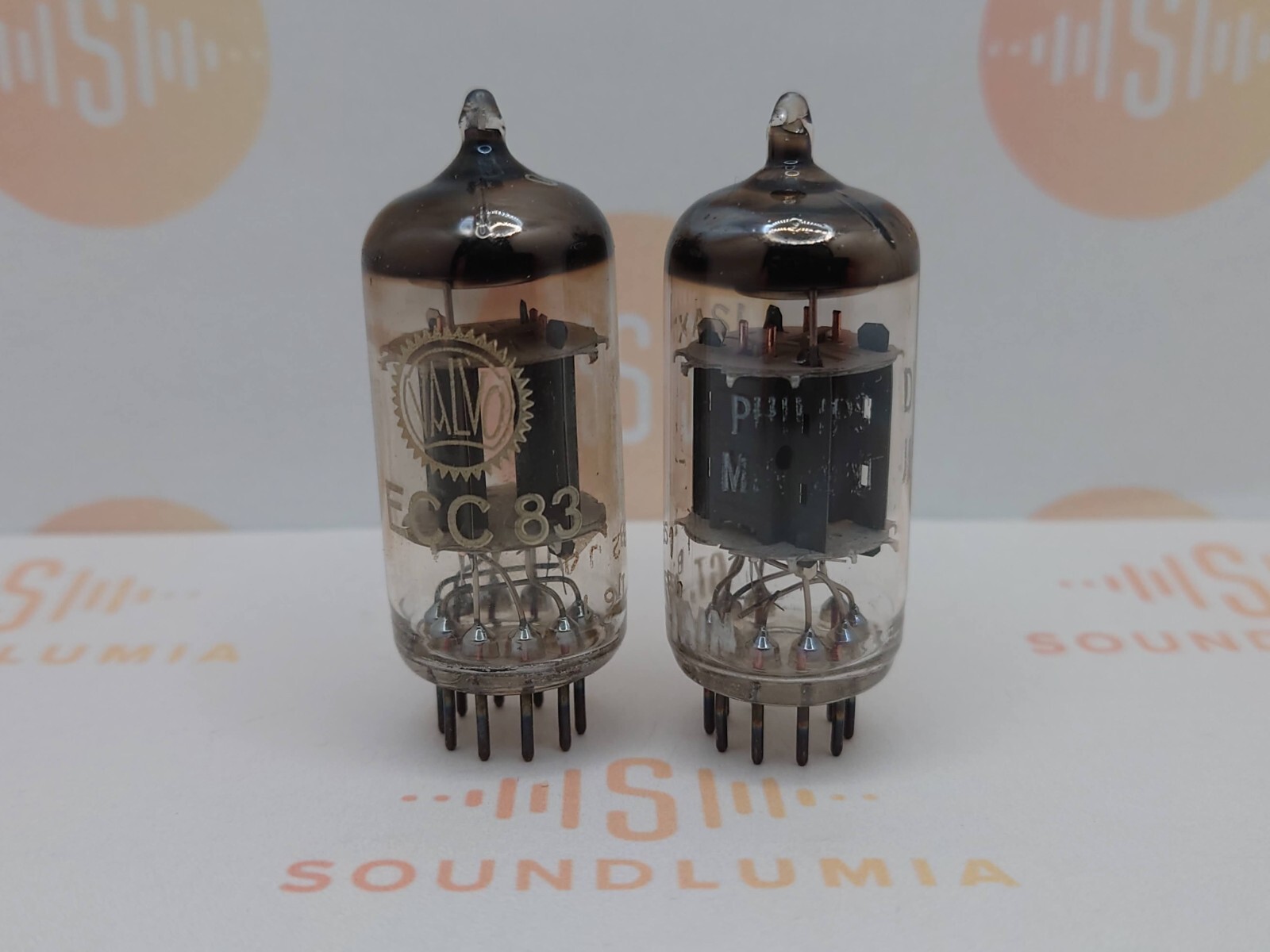 Mullard ECC83 Short Plates O-getter Matched Pair Blackburn ’62 Philips/Valvo Lbl