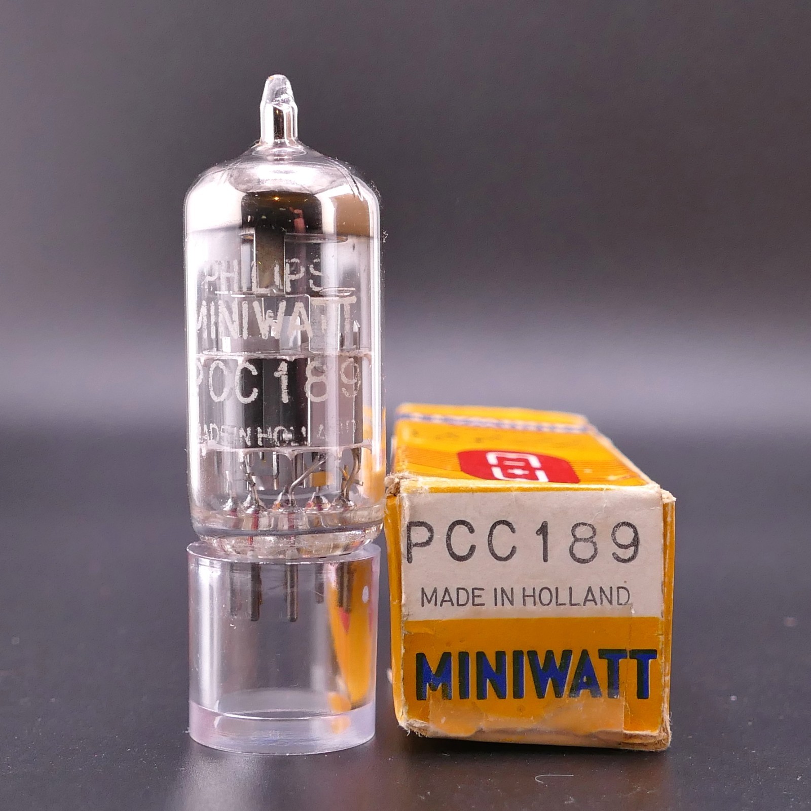 One PHILIPS MINIWATT PCC189 Tube NOS NIB GM[%]: 125/106 EM[%]: 130/94 AMPLITREX
