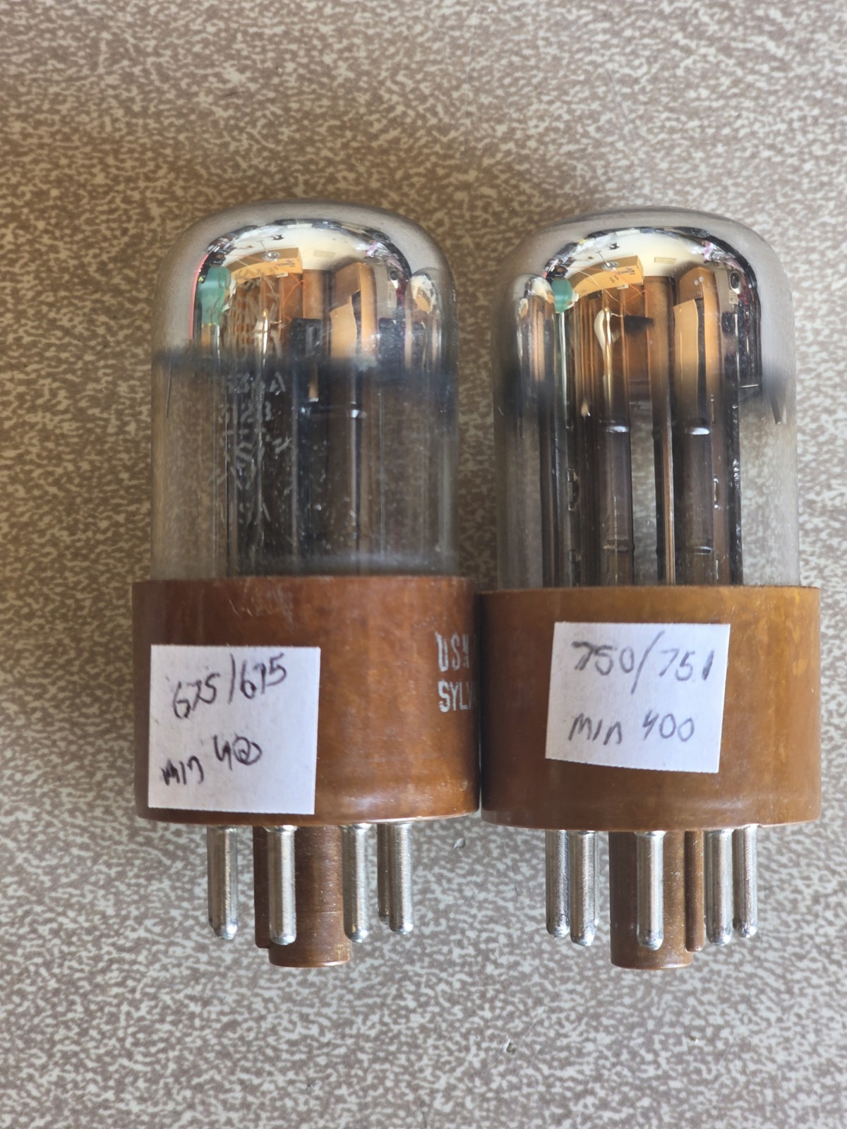 6SN7WGTA Sylvania Tested Pair Brown Base 6SN7