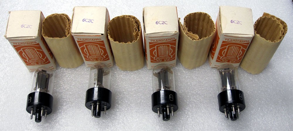 BALANCED MATCHED QUAD 6C2C, 6J5GT, RUSSIAN TRIODE TUBES, AMP SELECTED 1969