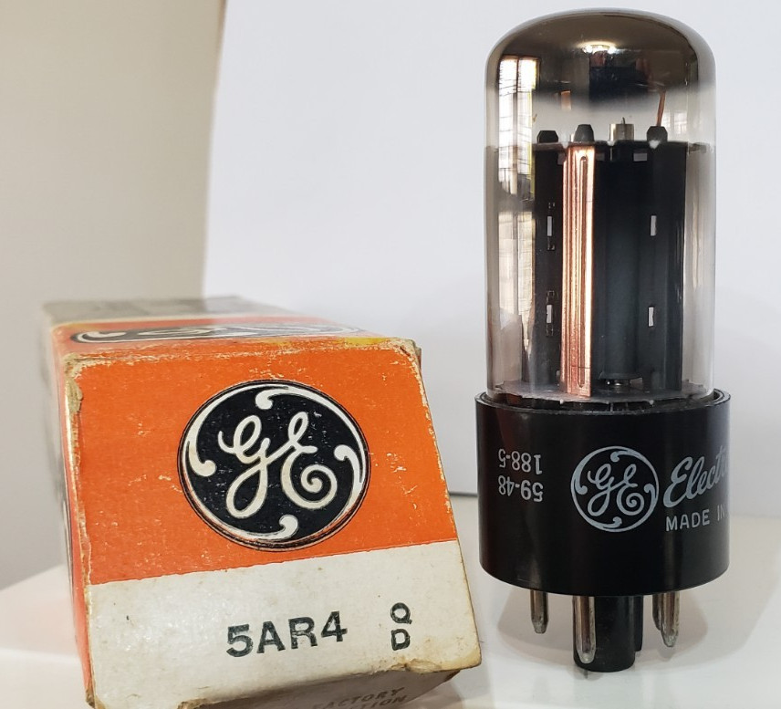 1 x Beautiful 1959 GE GZ34 5AR4 Vintage Tube Copper Clad + Box, Super Balanced