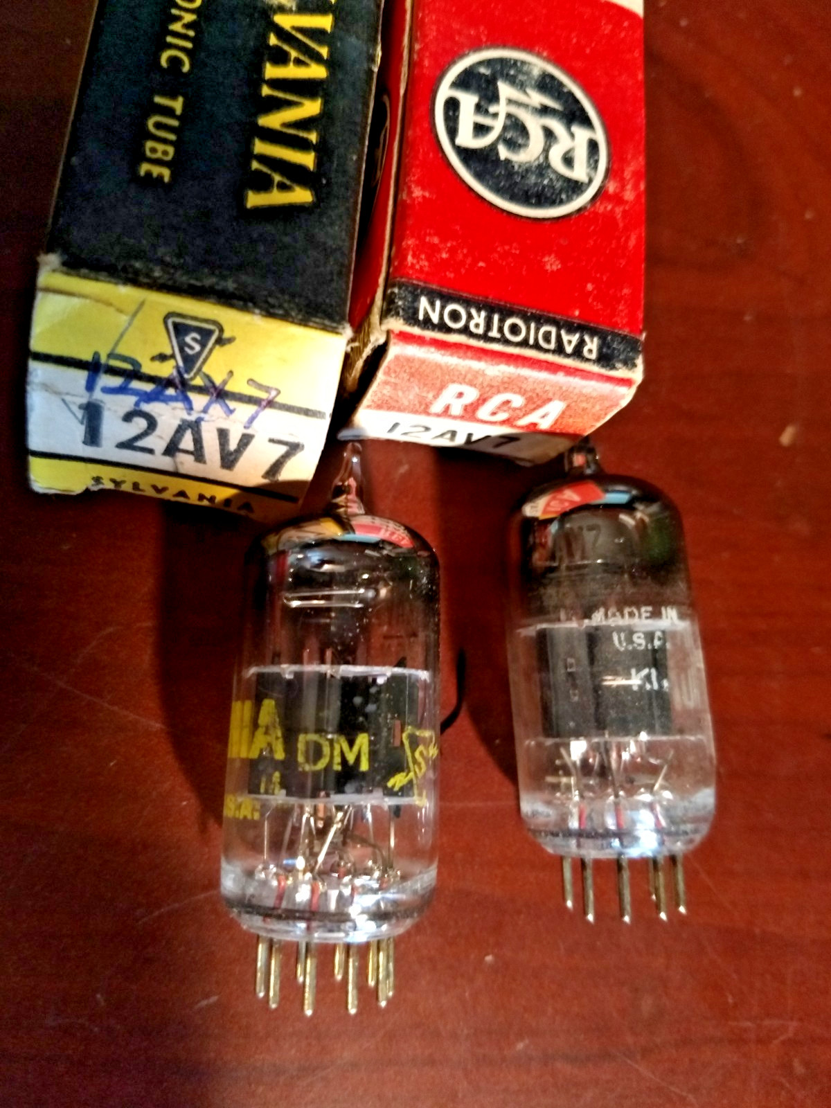 2 NEW 12AV7A RCA / SYLVANIA HiFi Ham Radio Amp Vacuum Tubes