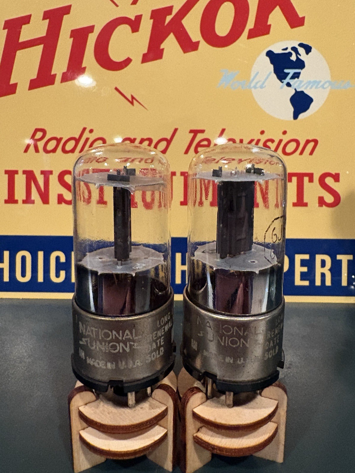 Match Pair NU National Union 6J5GT Black Plate Metal Tubes 539C Tested NOS 🔈
