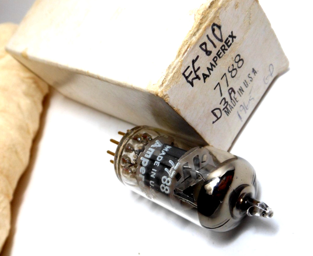 Amperex USA 7788 E810F Gold Pin Low Noise Driver Preamp Phono Tube Valve NOS NIB