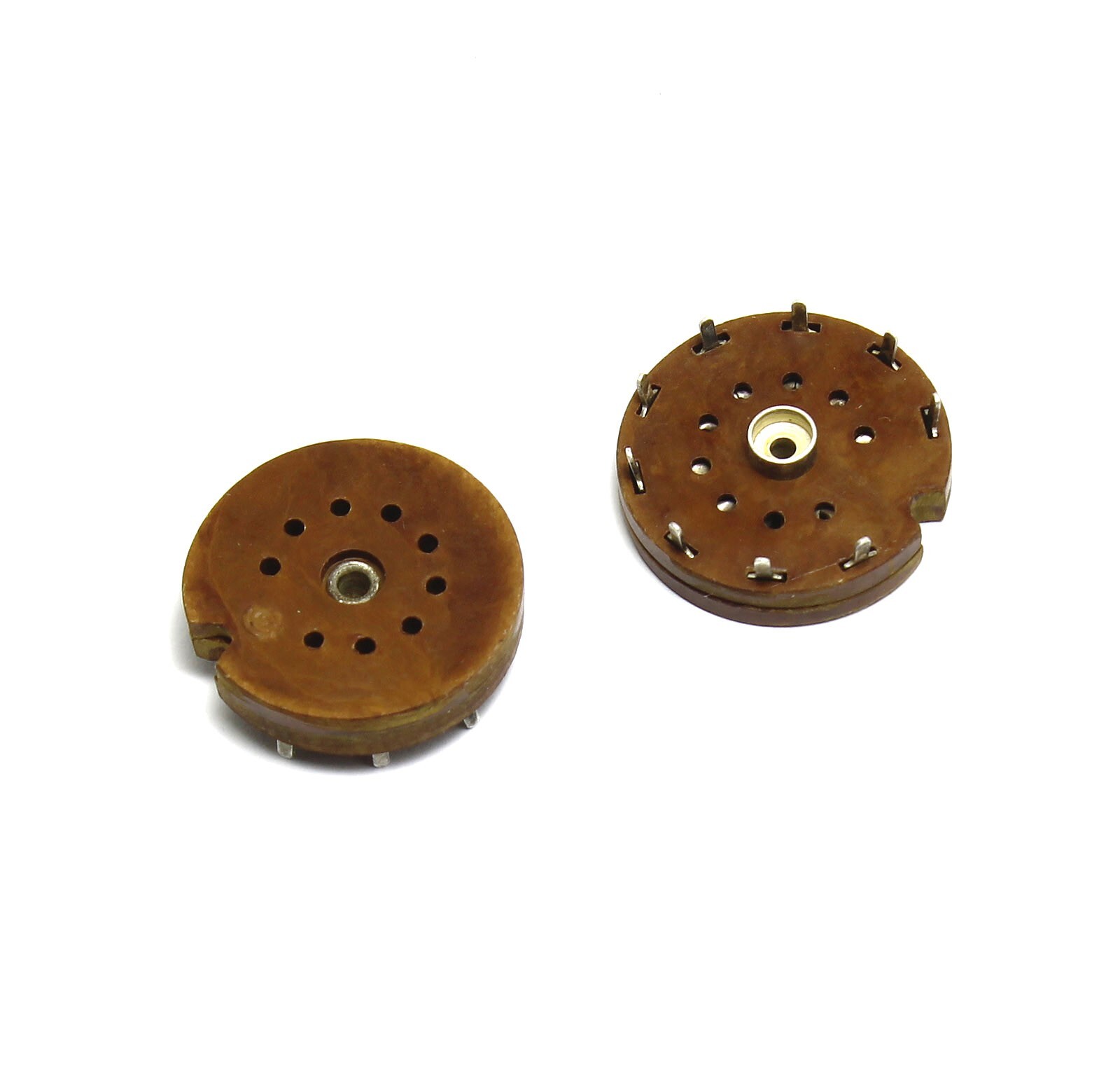 16 pcs 9-pin Bakelite Tube Socket Silver Plated PCB Mount ECC83 12AX7 EL84 USSR
