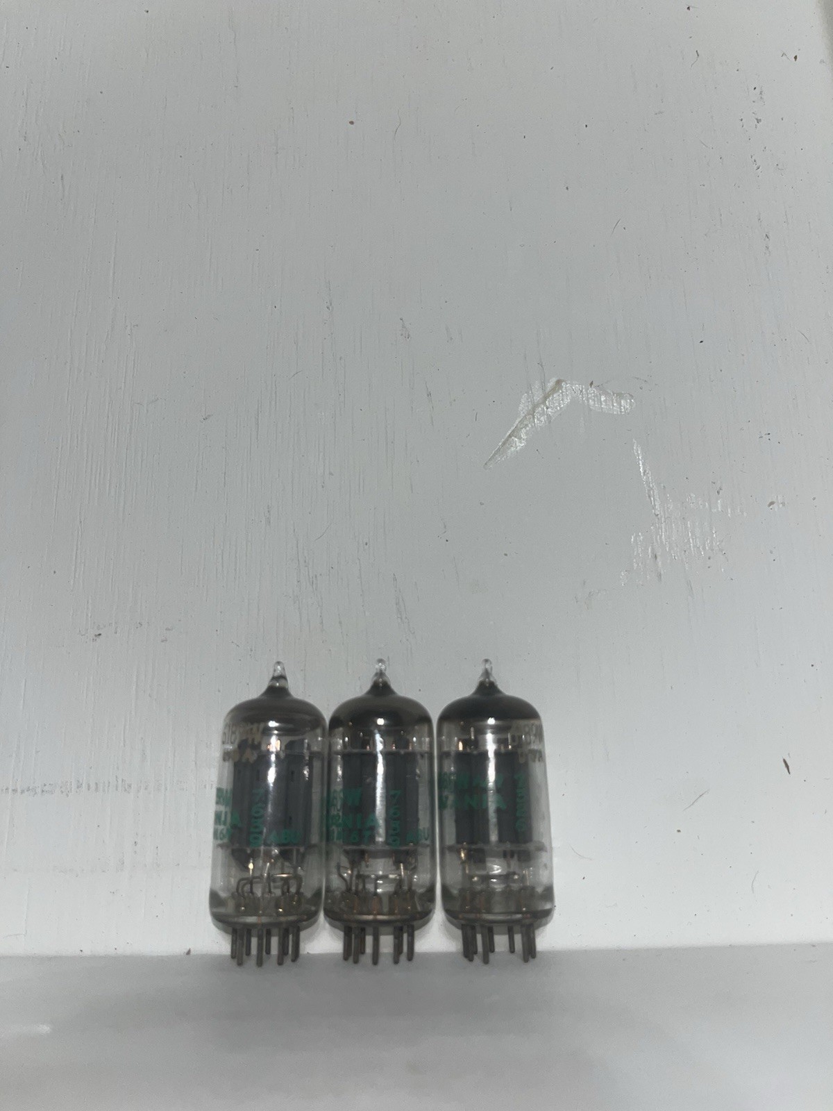 3 Sylvania 6189W 12AU7 Grey Plate Halo Get. Tube TV7 Tested Strong Non Matching