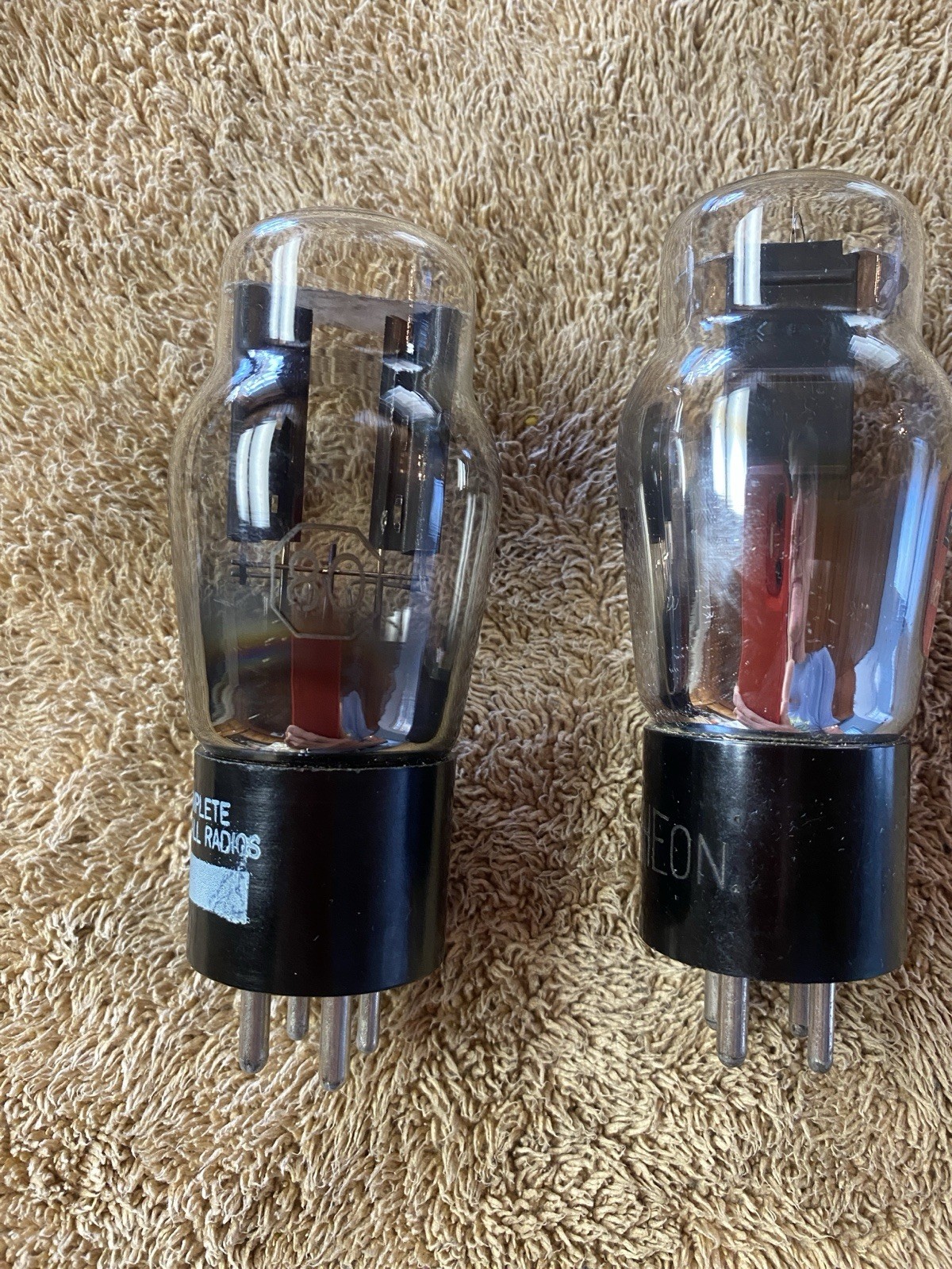 Pair Type 80 Black Plate Rectifier Tubes – Hickok TV-3 Tested Good