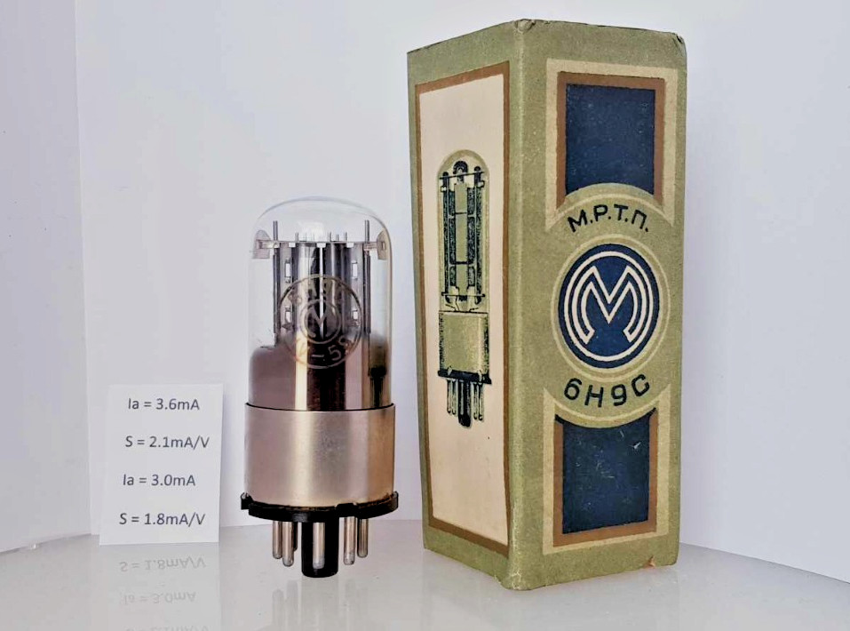 1 x 6N9S MELZ TESTED 1958y STRONG TUBE METAL BASE DOUBLE TRIODE 6SL7 NEW BOX