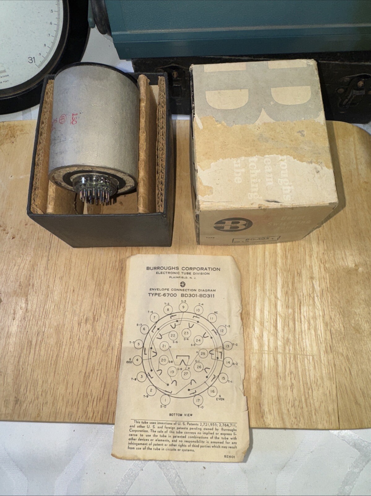 Burroughs BD301 Beam Switching Tube Type-6700 Brand New In Box With Diagram NOS