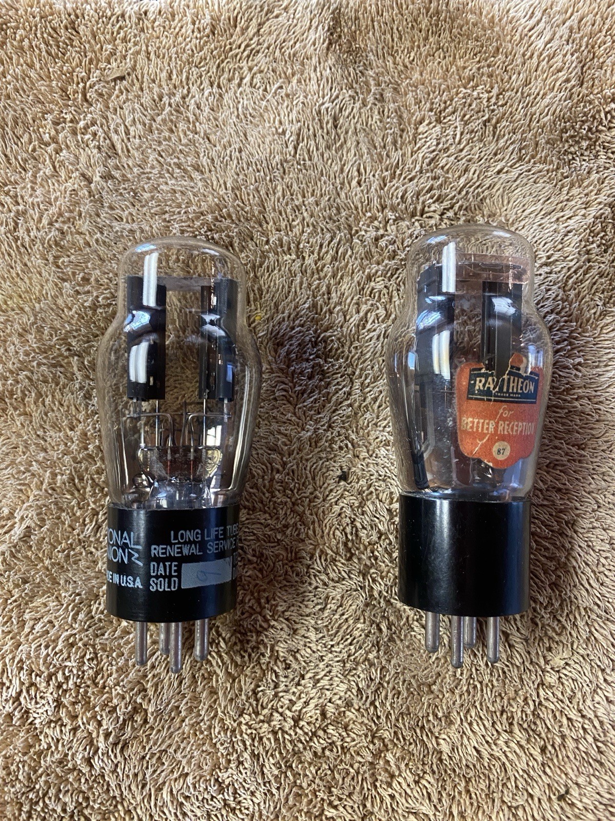 Pair Type 80 Black Plate Rectifier Tubes – Hickok TV-3 Tested Good