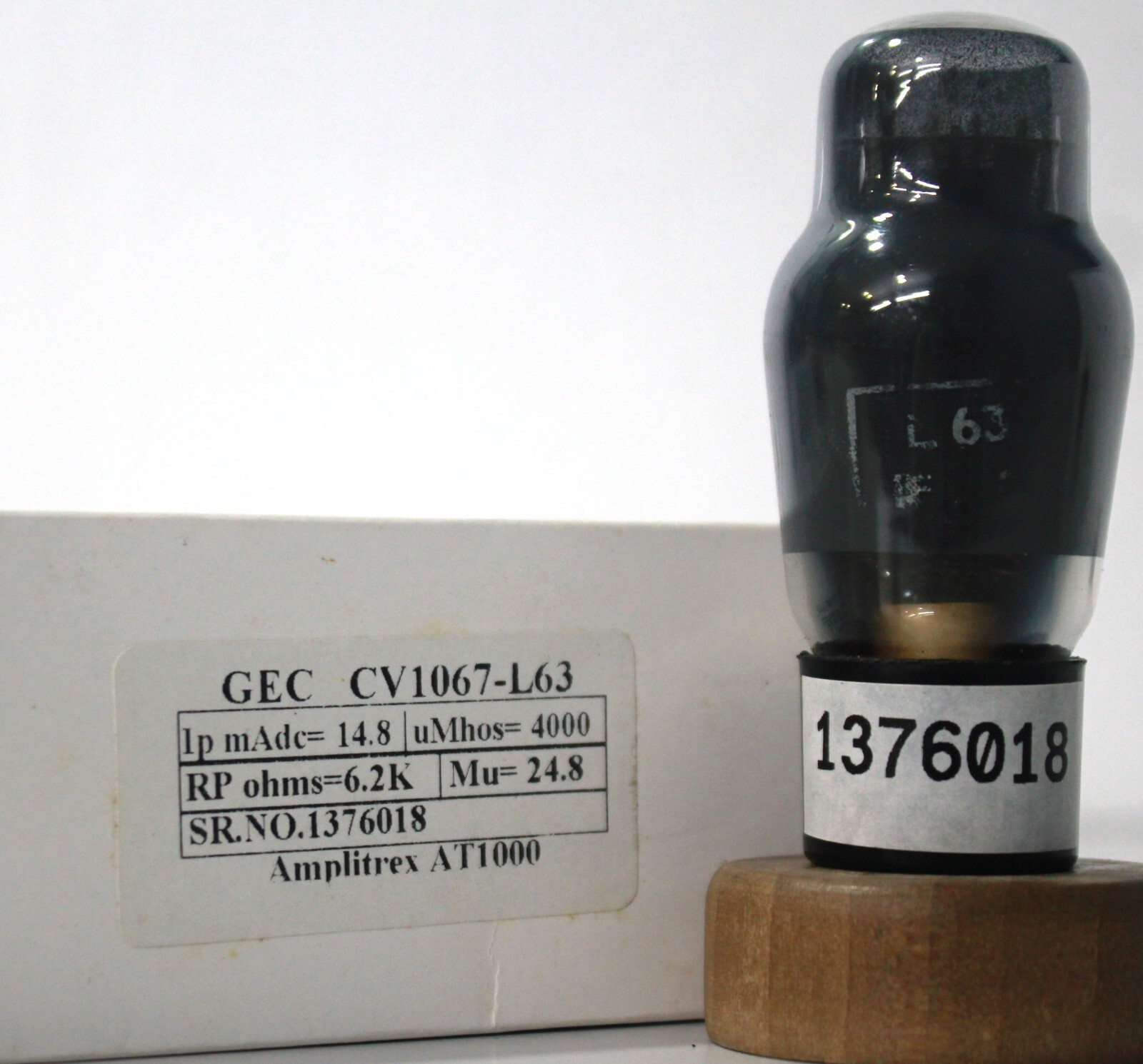 CV1067 L63 GEC Black Coated Glass made in England Aplitrex tested 1 Pc