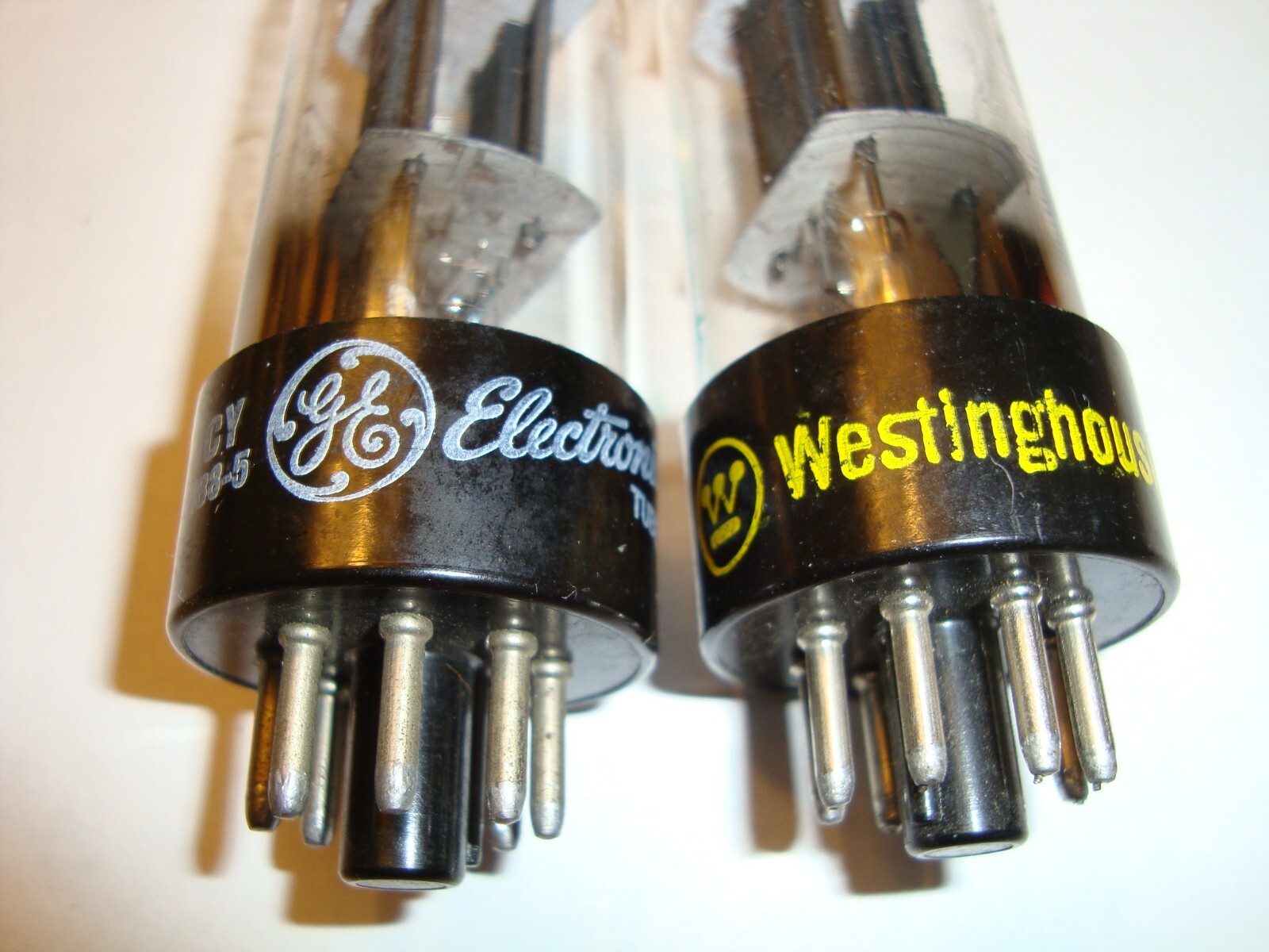 One Matched Pair 6SN7GTB Tubes, RCA-Radiotron Made For GE & Westinghouse