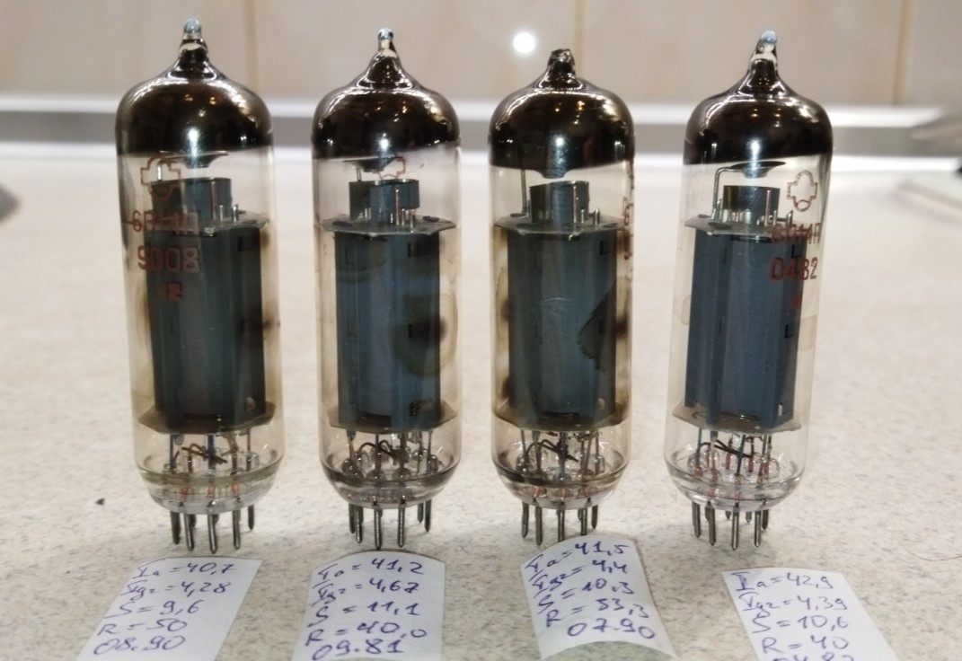 6P14P Reflector Matched Quad 41mA (6П14П EL84 6P14P) Vacuum Pentode tubes Tested
