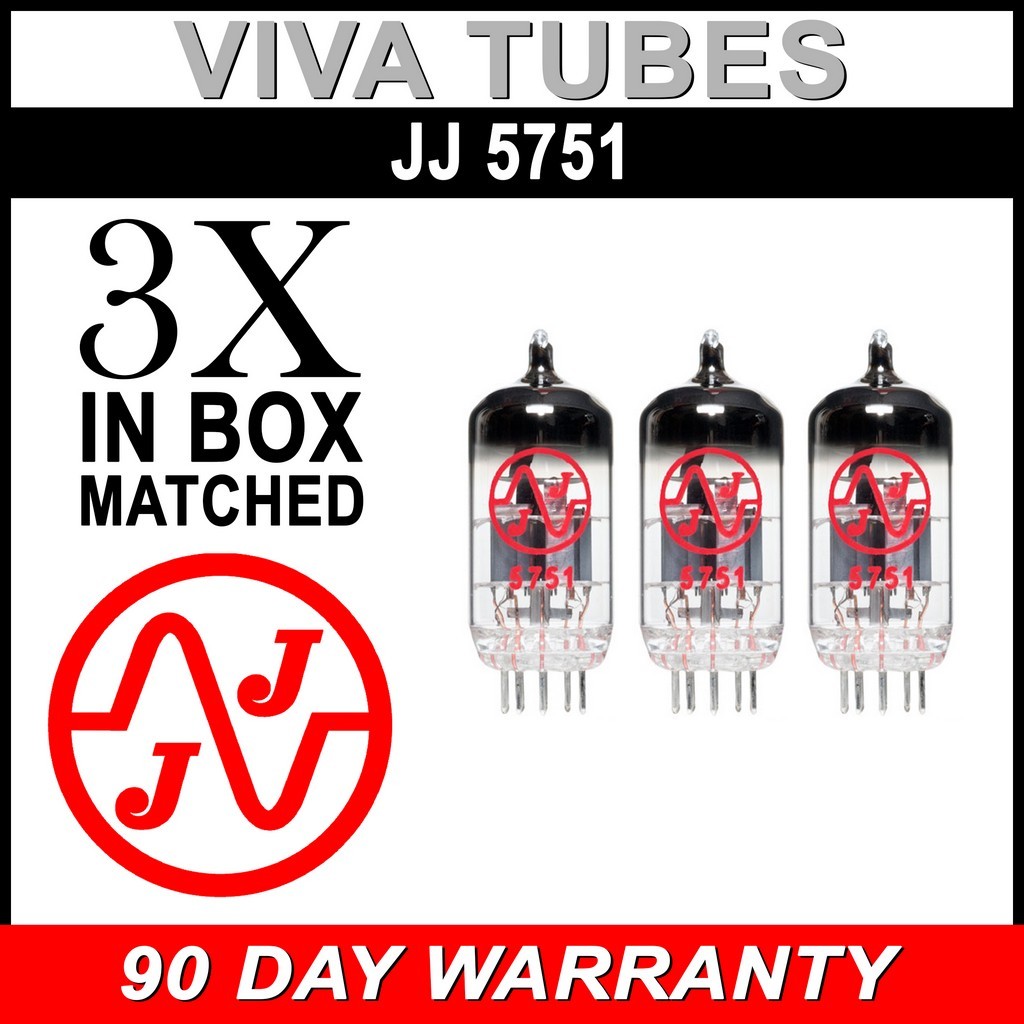Brand New JJ Tesla 5751 GAIN MATCHED Trio (3) Vacuum Tubes Low-Gain 12AX7
