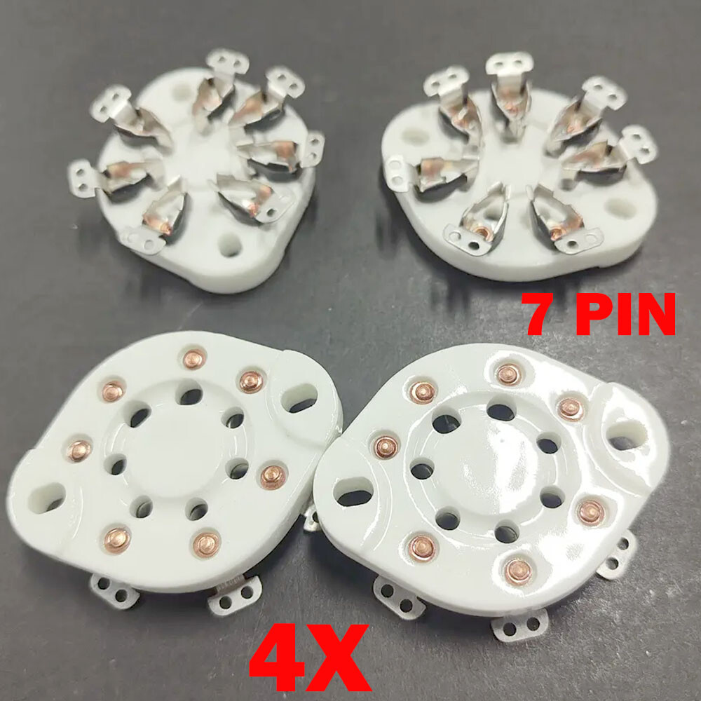 4Pc 7 Pin Tube Socket Ceramic Valve Base For 1625 FU25 826 59 Vintage Audio DIY