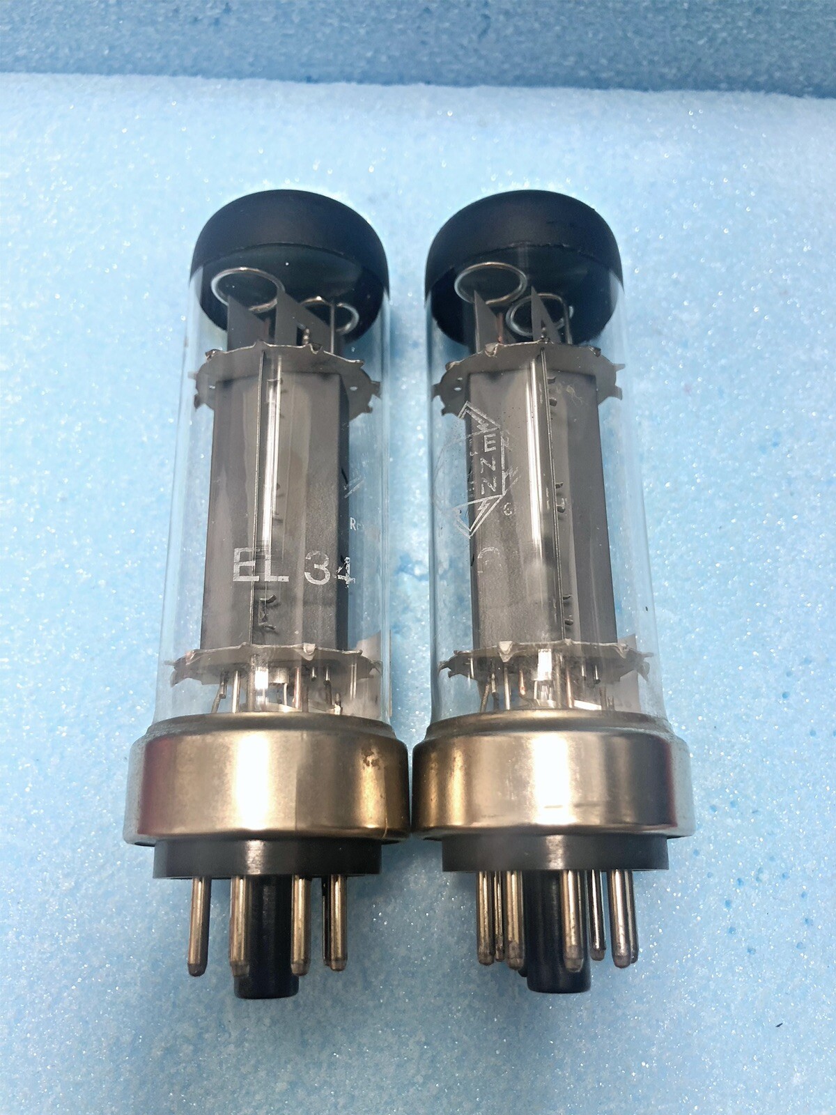 Telefunken EL34/6CA7 Metal Base Top Black Coated OO getter, tested NOS