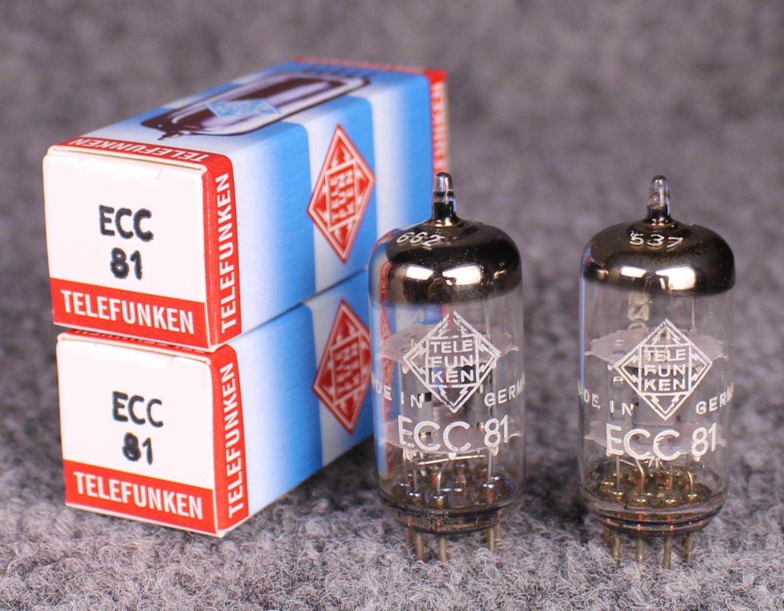 (2) MATCHED Telefunken ECC81 12AT7 Tubes ~Same Date Codes~ TEST STRONG @ 108%+!