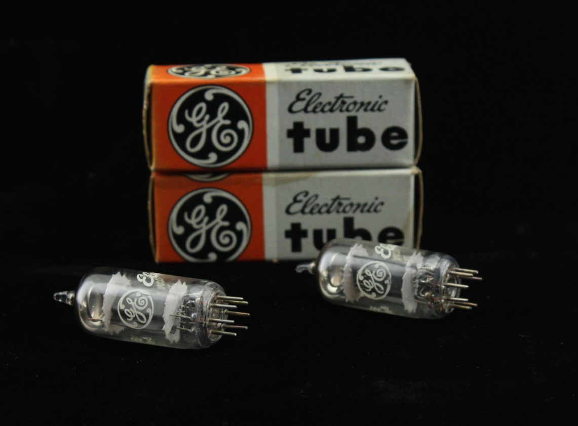 GE 6C4 Matched Pair & Date Codes Grey Plates O Getter NOS USA Tubes