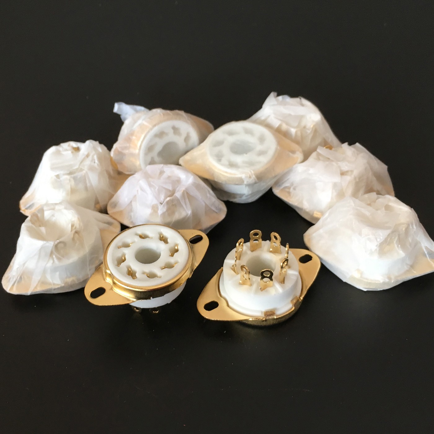2Pcs 8Pin Ceramic Vacuum Tube Socket Valve Base for EL34 KT88 6550 Audio AMP