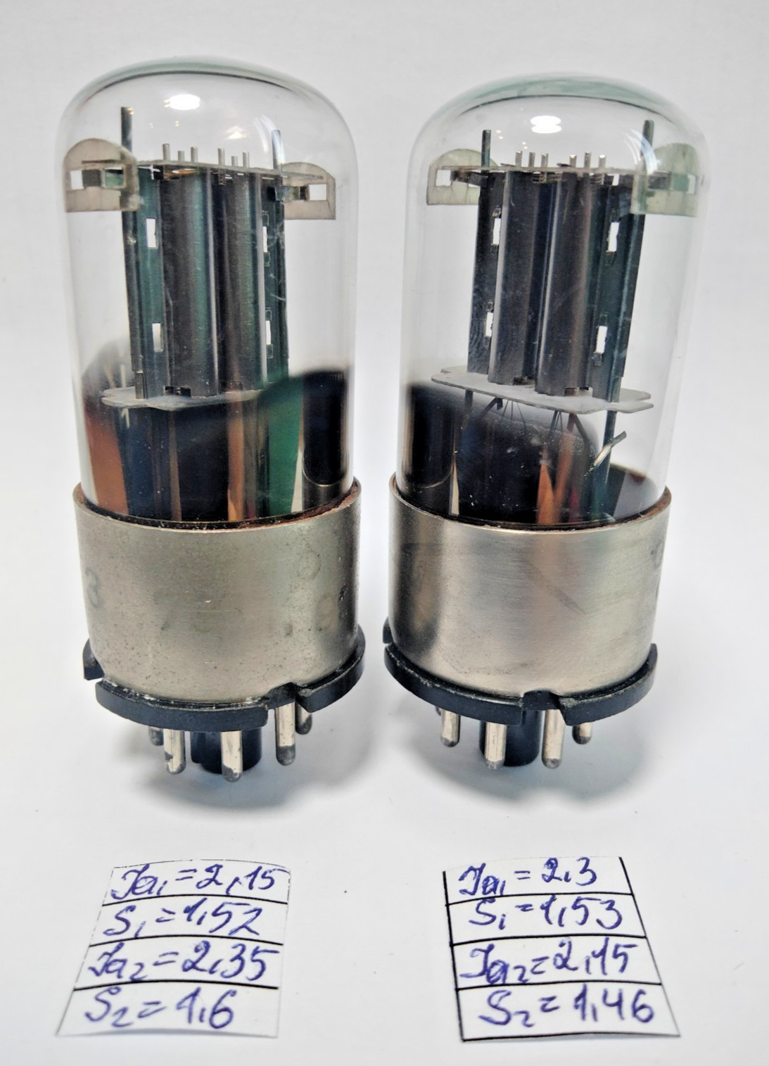 2 pcs USED 6N9S /6SL7/ 1579 Melz Metal Base tybes Matched Pair