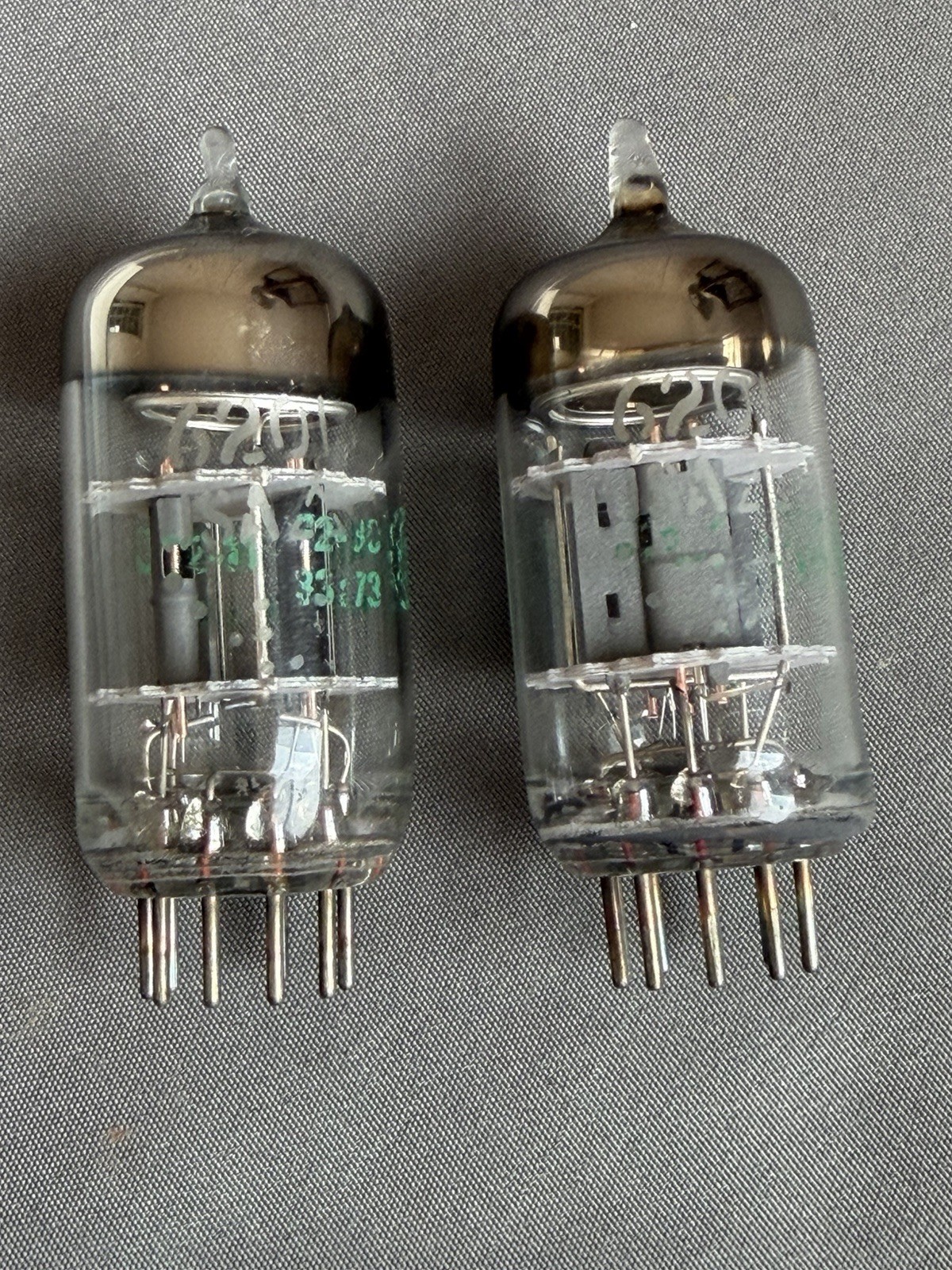 Pair of GE JAN 12AT7WC 6201 Tubes General Electric