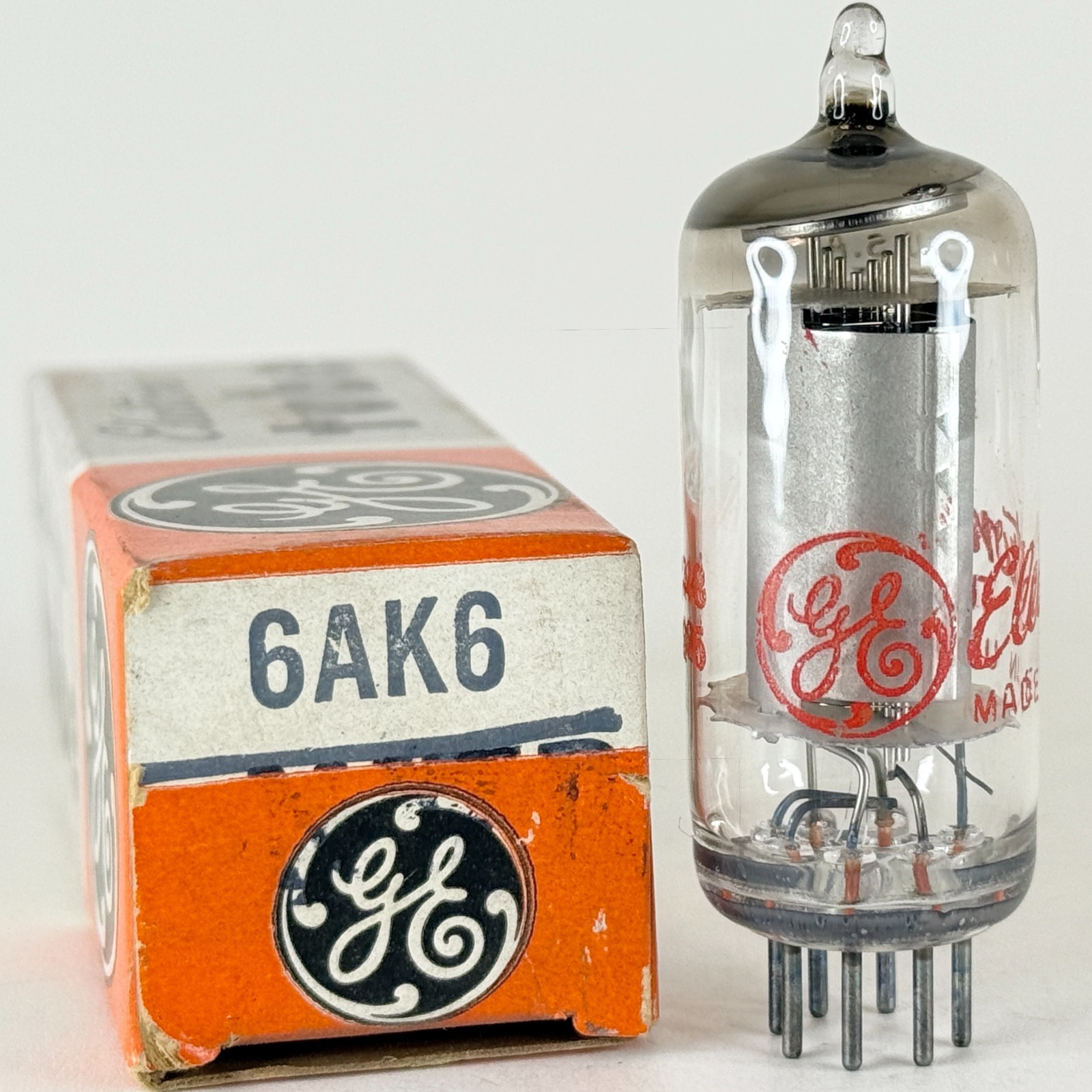 (1) Tested GE 6AK6 Tube Red Letters with Box Code 62-48 General Electric Pentode