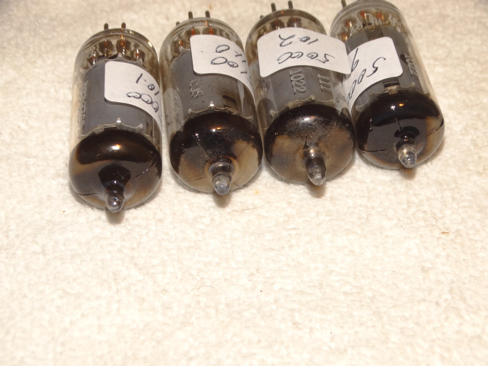 4 x 6AU6/EF94 Mullard/Eico Tubes *Very Strong Quad*#10