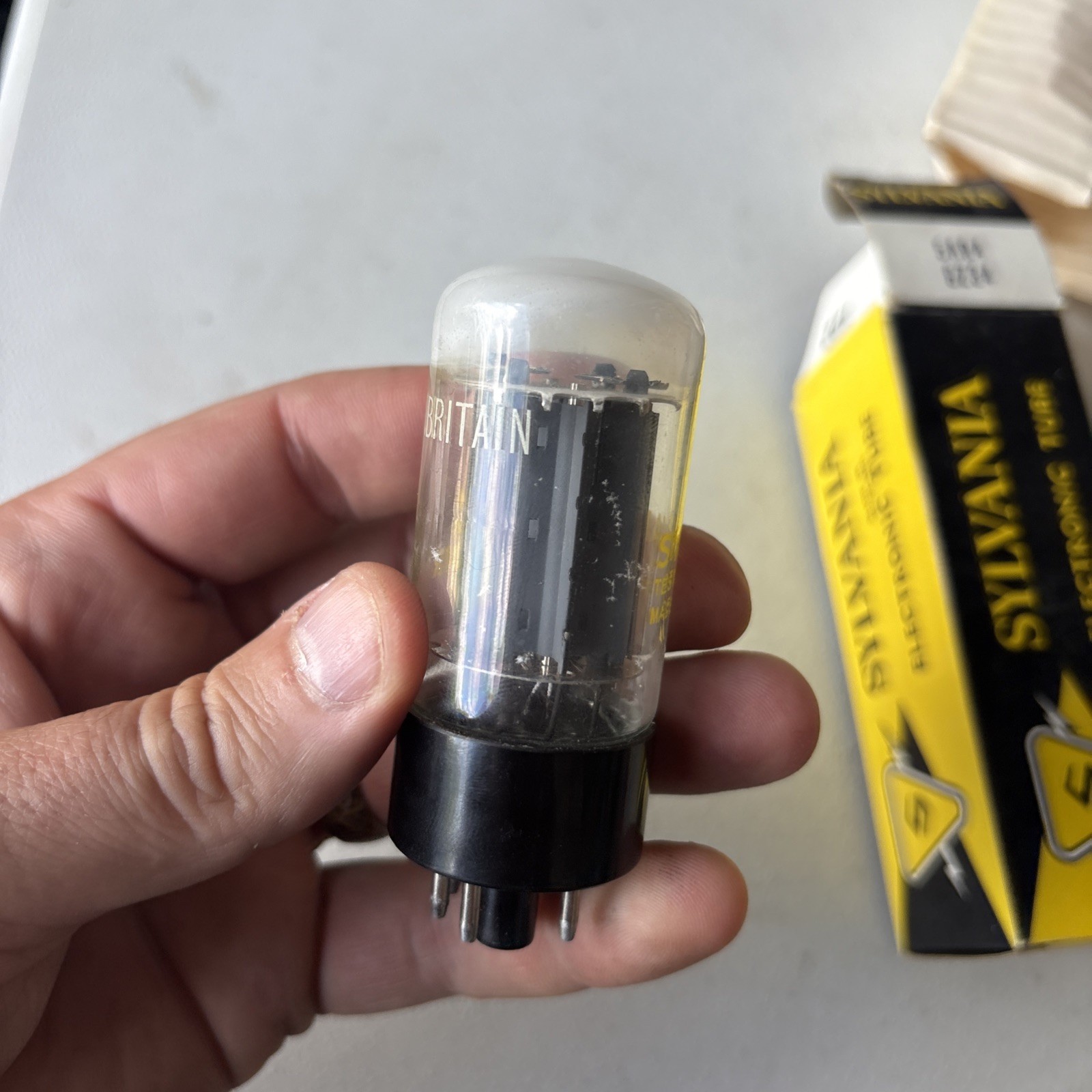 Sylvania 5AR4 GZ34 Rectifier Tube Great Britain Lost Vacuum Collector Only