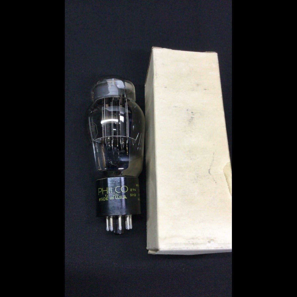 PHILCO (RCA made) 6AS7G (6080) Black Plate Amplifier Power VACUUM TUBE 7.9397
