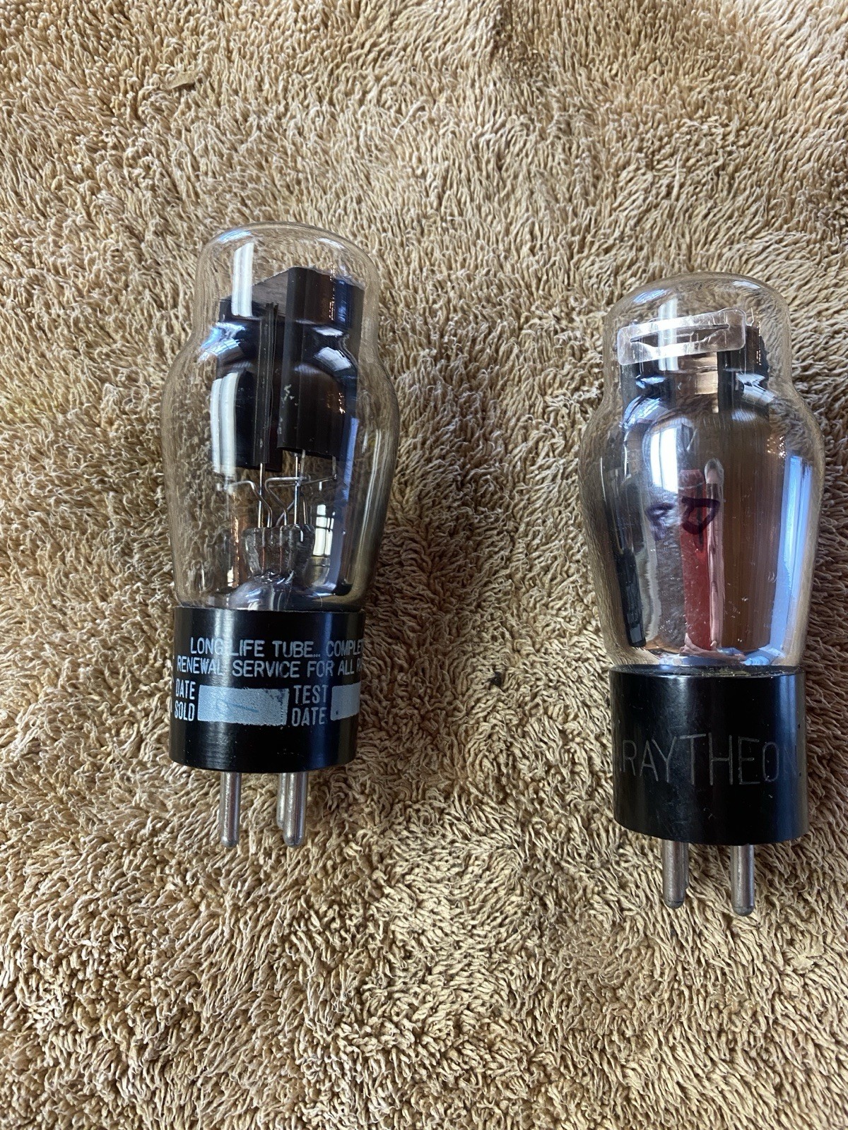 Pair Type 80 Black Plate Rectifier Tubes – Hickok TV-3 Tested Good