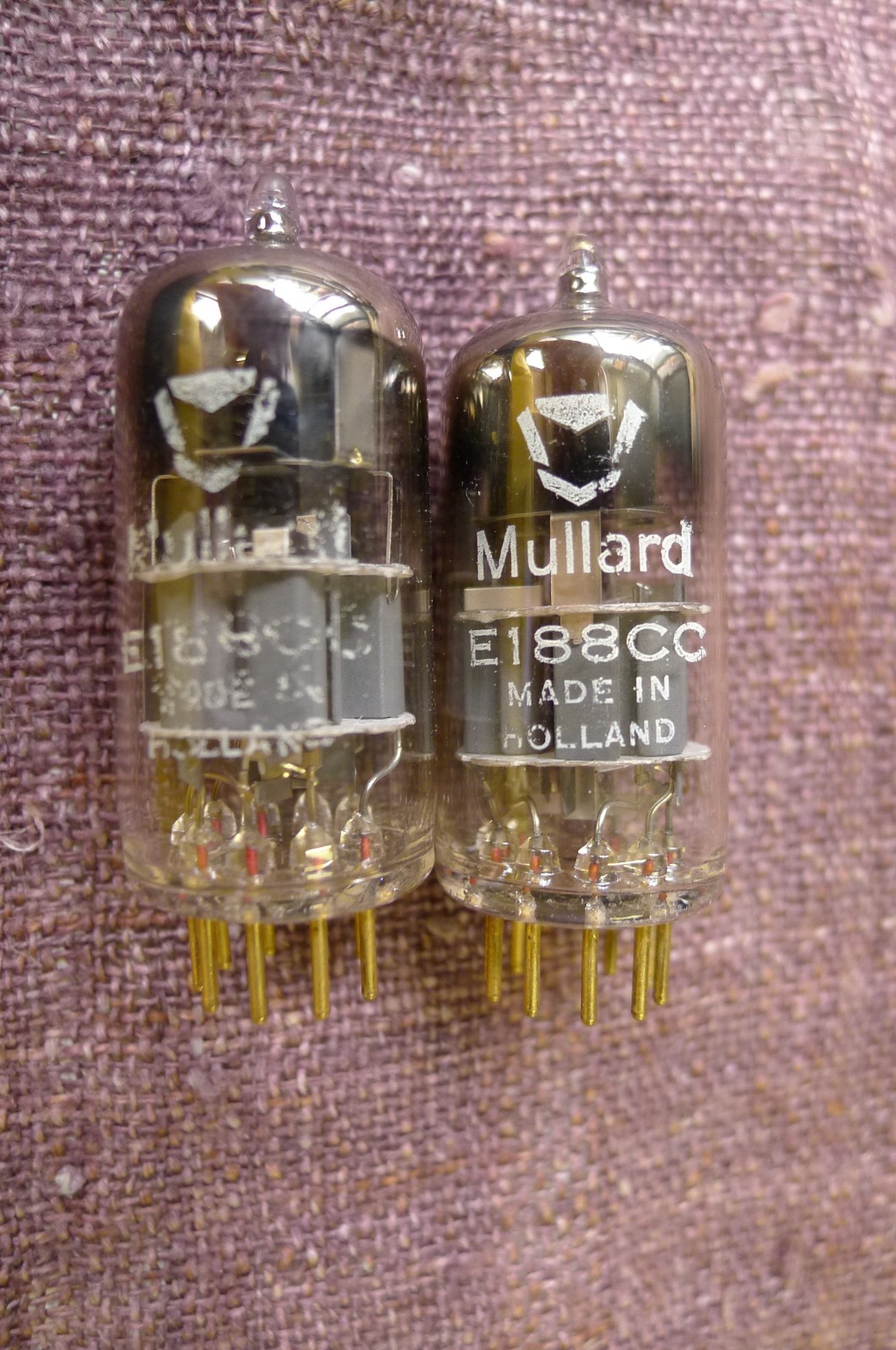 NOS MULLARD E188CC/7308 Matched Pair Gold Pin