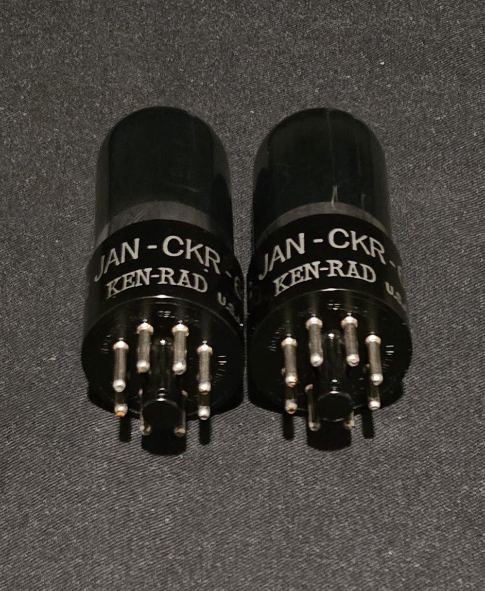 KEN-RAD CKR 6SN7 GT VT-231 1940s LEGENDARY BLACK BEAUTY PERFECT MATCHED SET